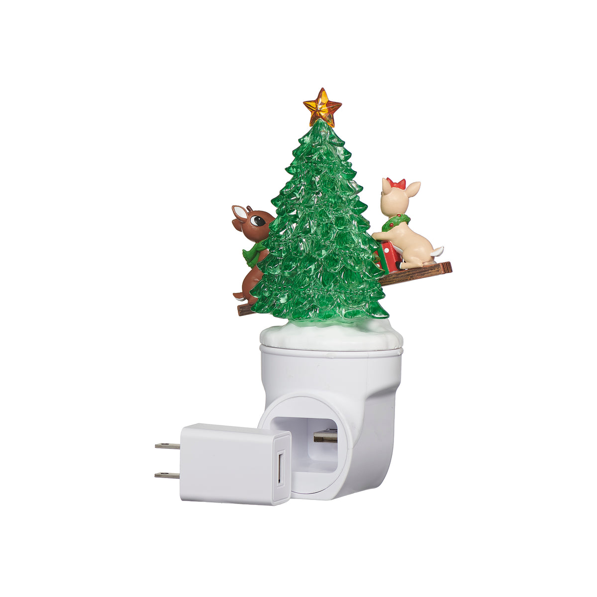 Three-quarter view of Rudolph and Clarice Seesaw Night-Light