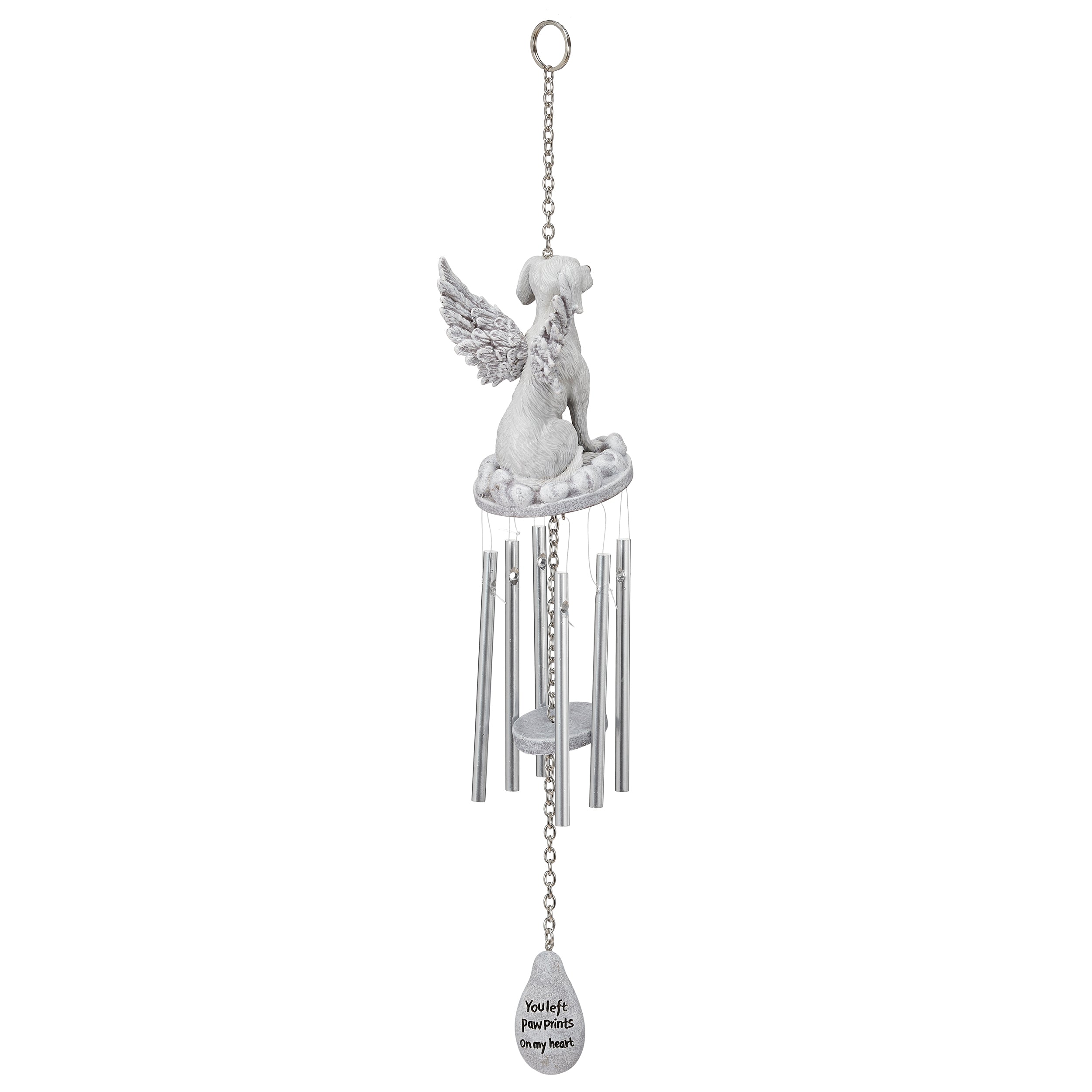 Dog Memorial Wind Chime with Angel Wings