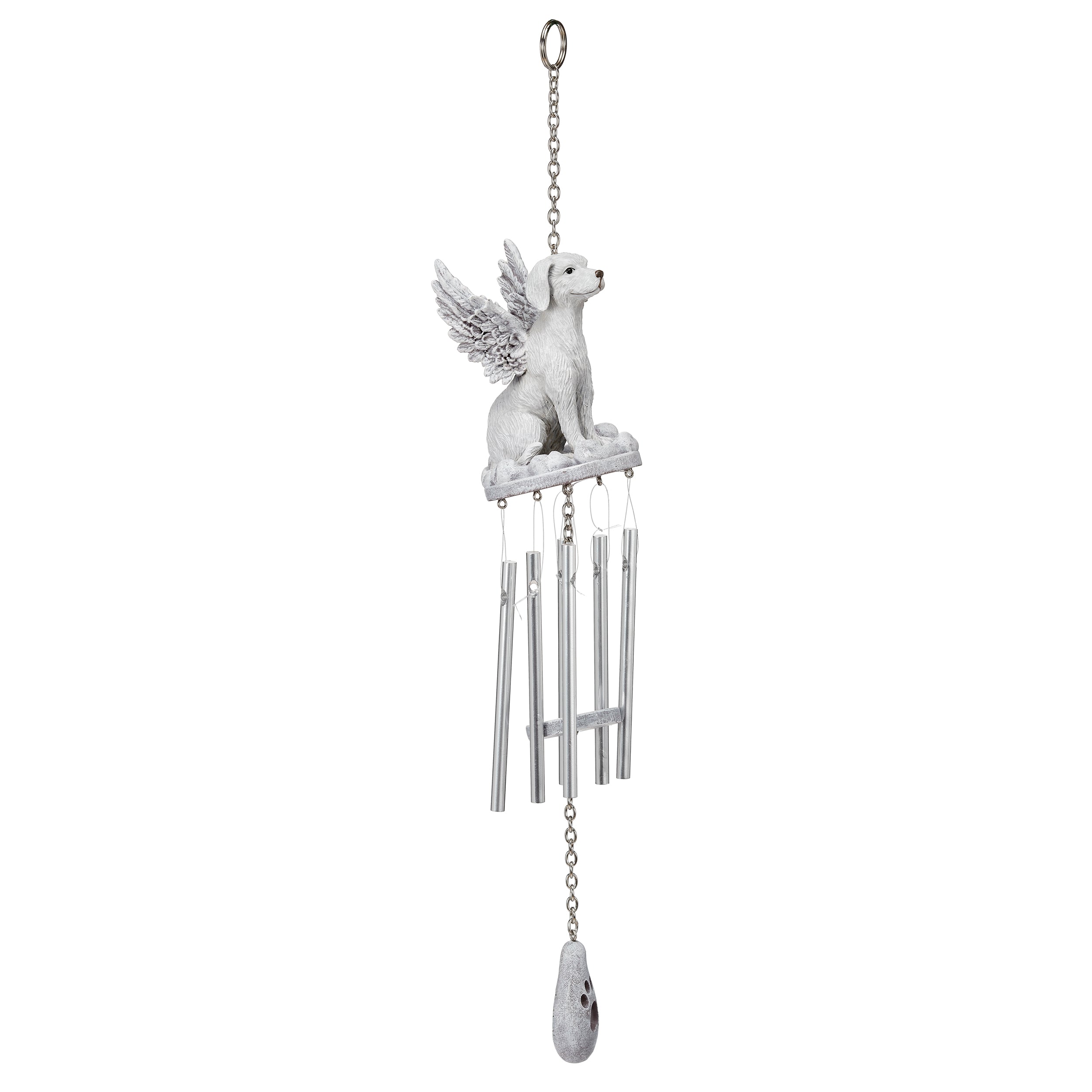 Dog Memorial Wind Chime with Angel Wings