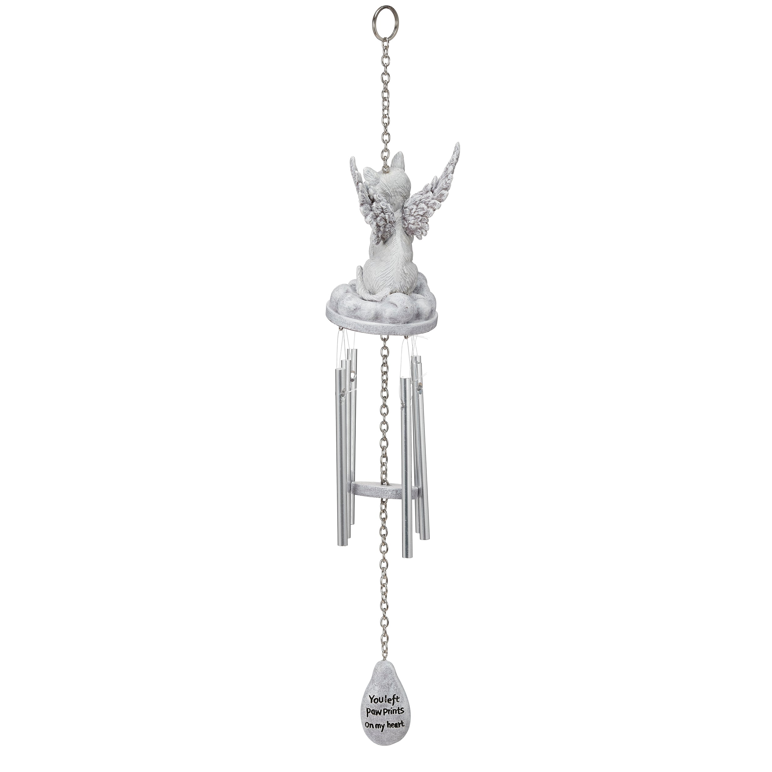 Cat Memorial Wind Chime with Angel Wings