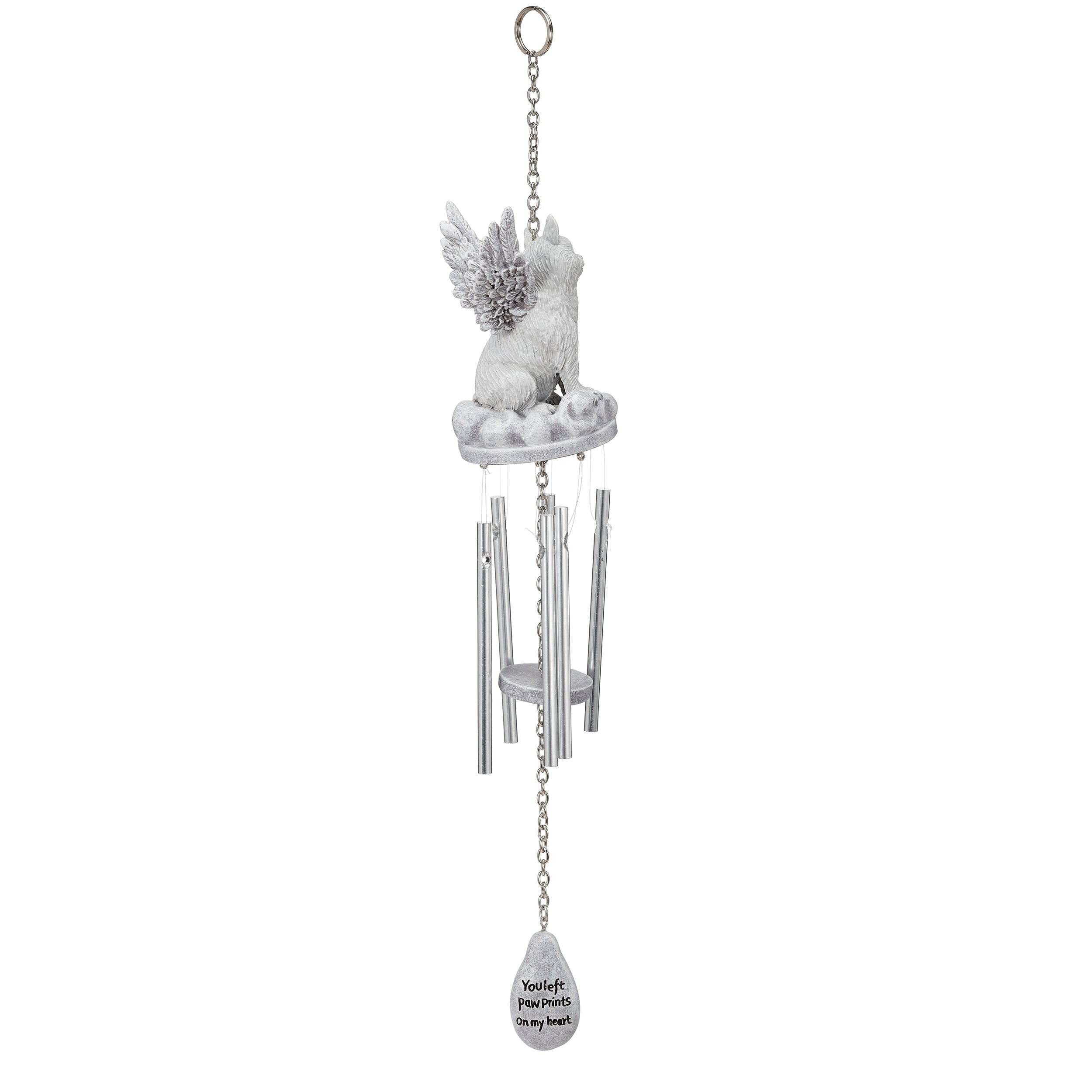 Cat Memorial Wind Chime with Angel Wings