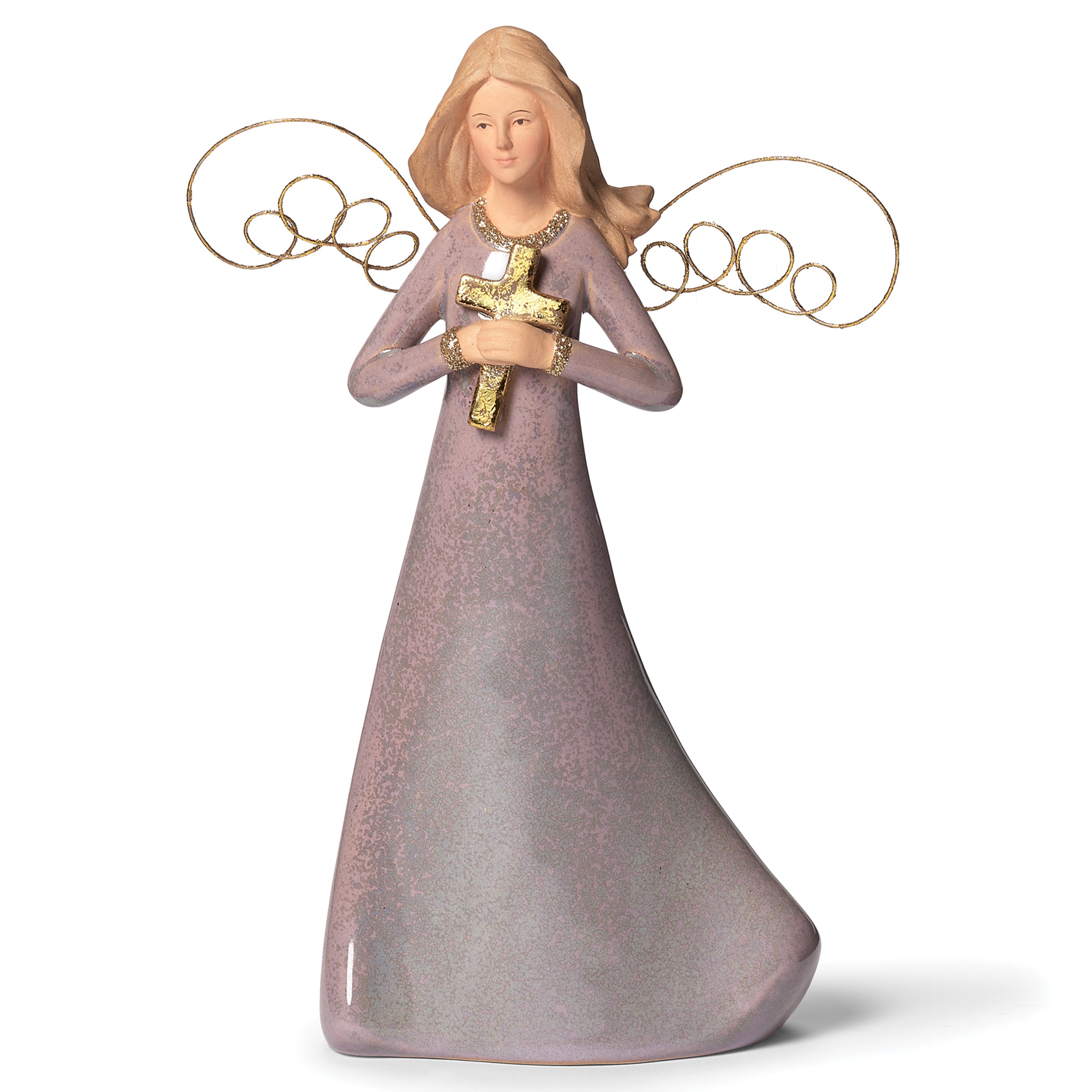 Angel Holding Cross Figure