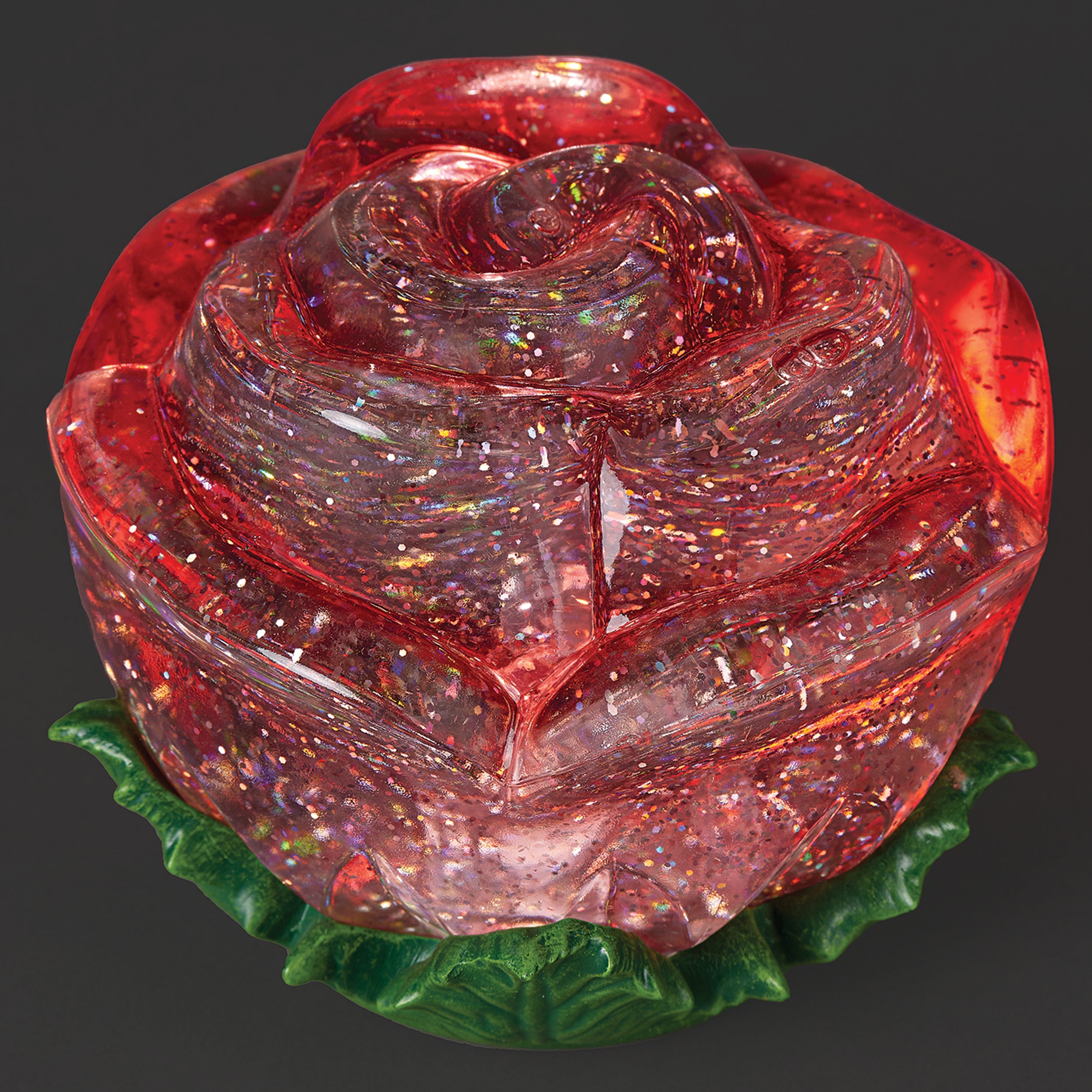Lighted Swirl Red Rose