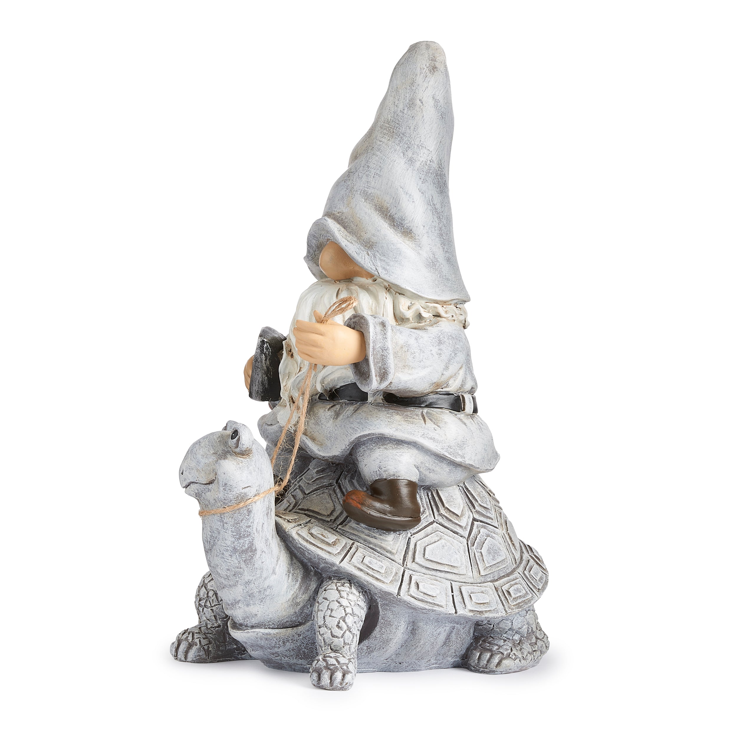 Gnome Riding Turtle Statue