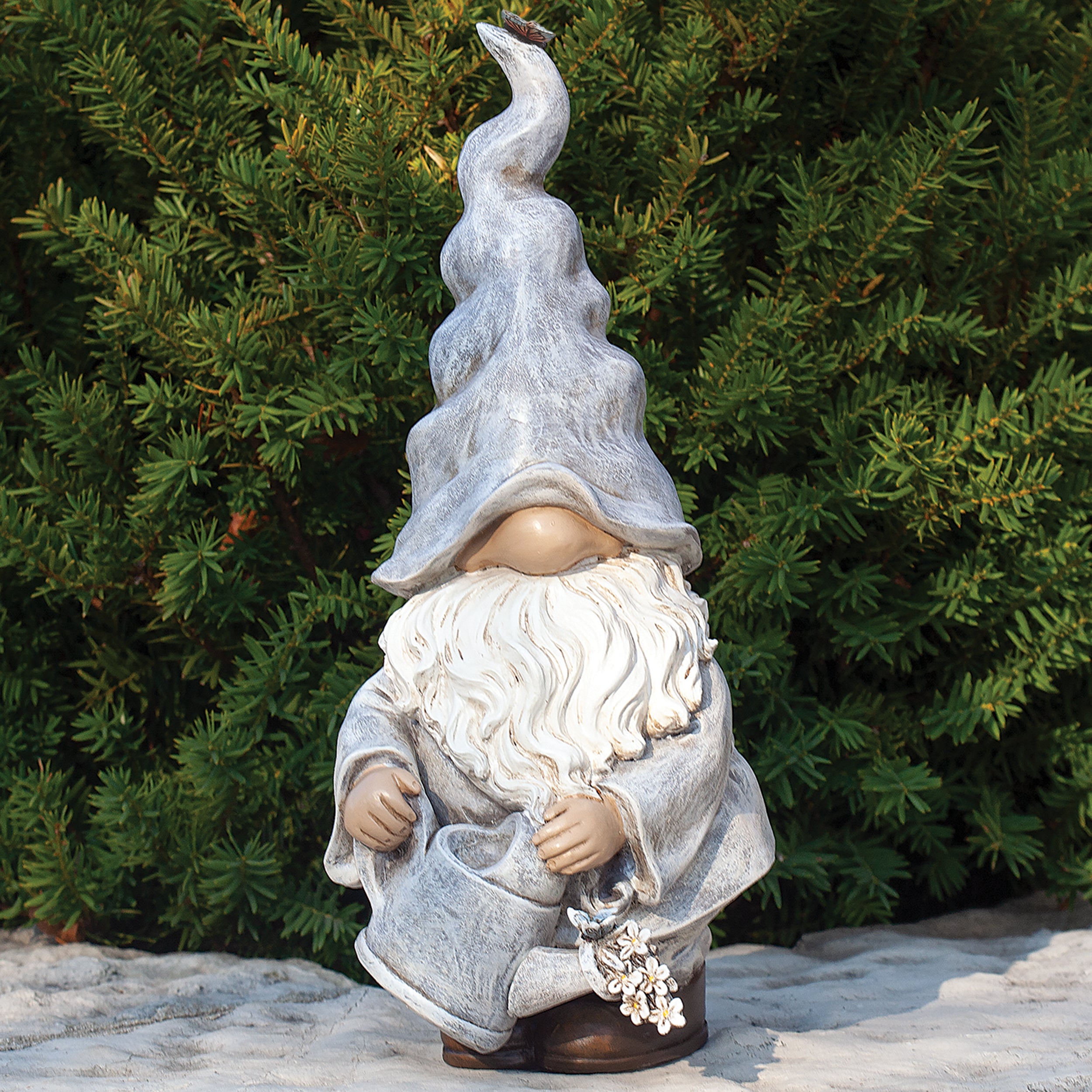 Gnome with Watering Can & Flowers Garden Statue