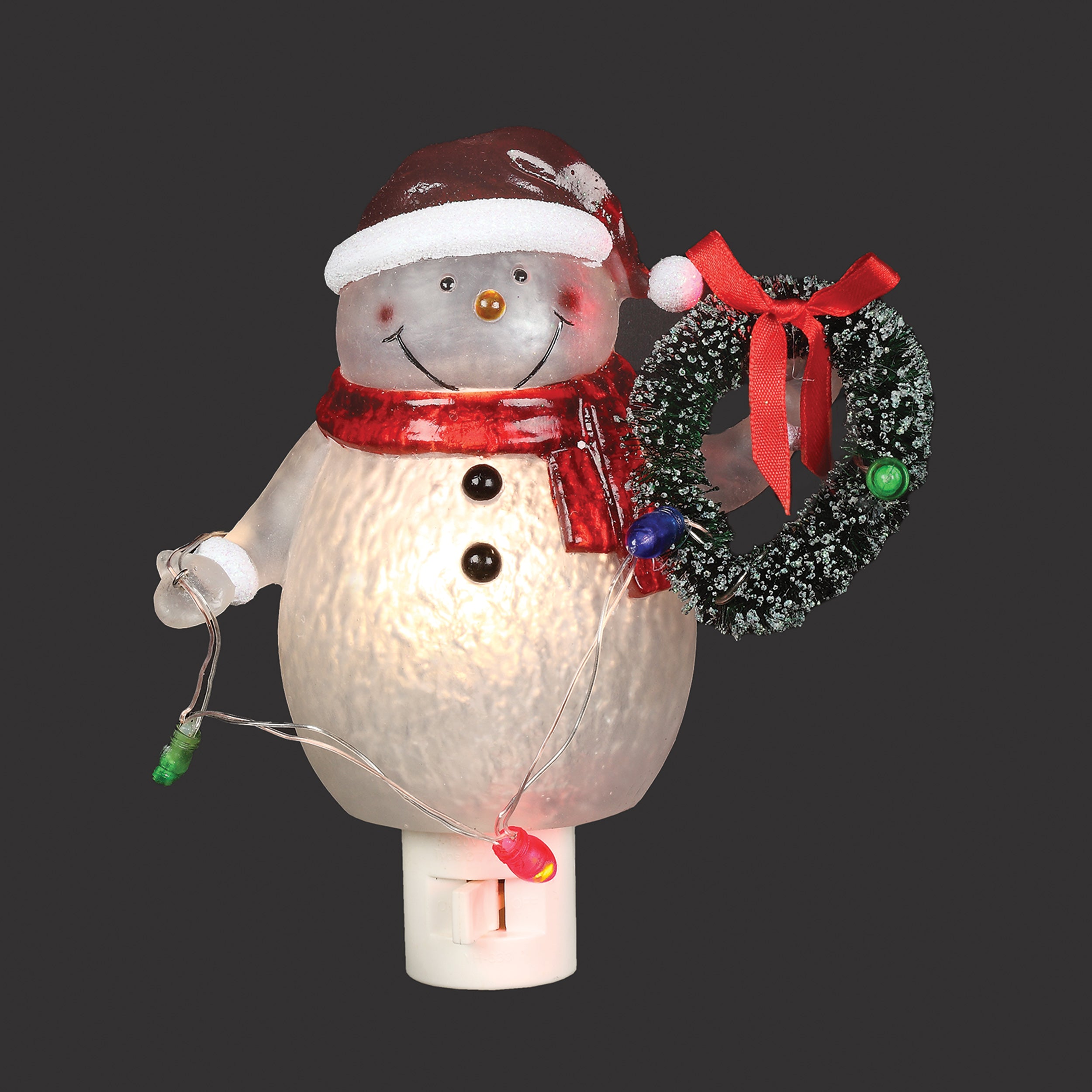 Roman Lights Festive Snowman with Wreath Night-Light