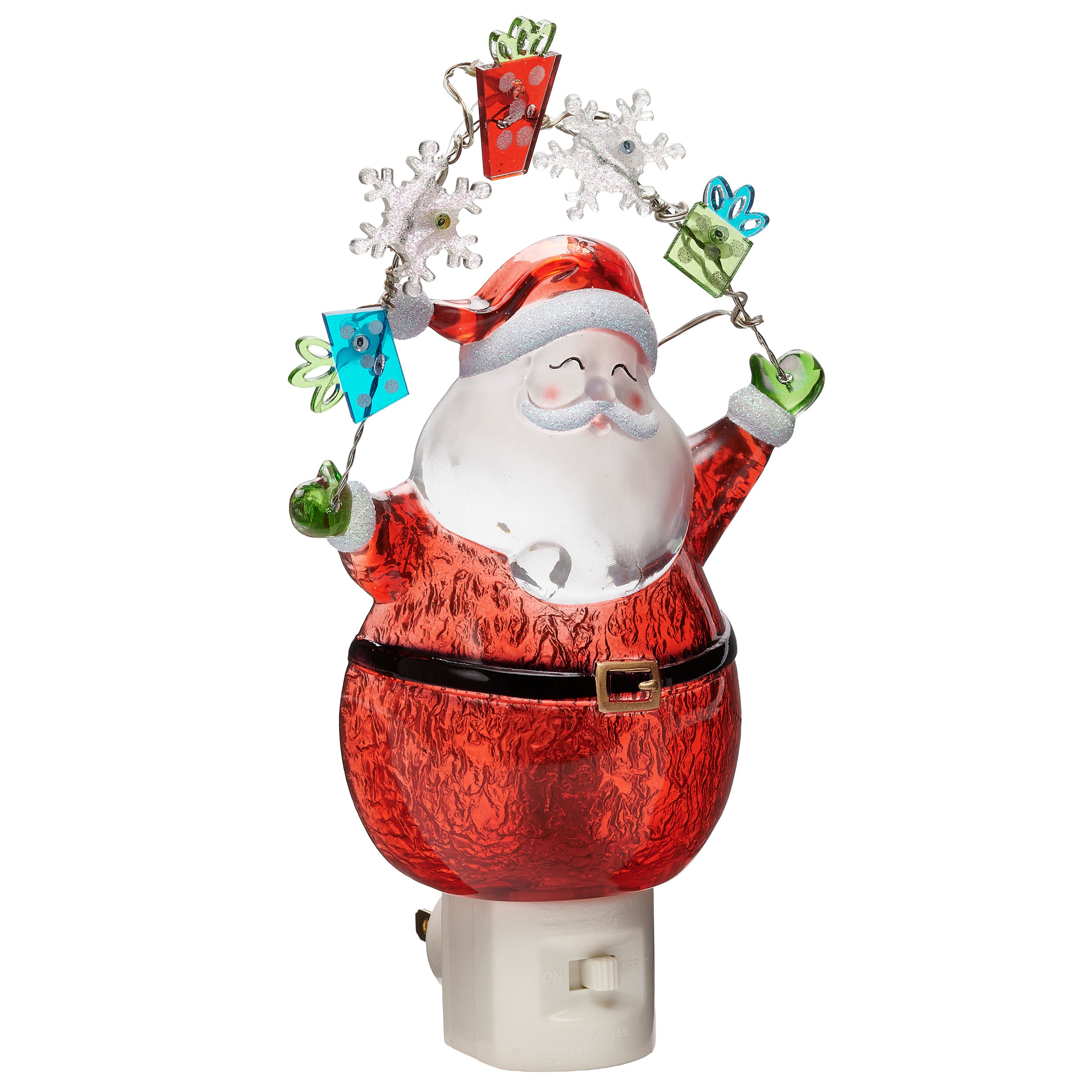 Roman Lights Santa with Snowflake & Present Garland Night-Light