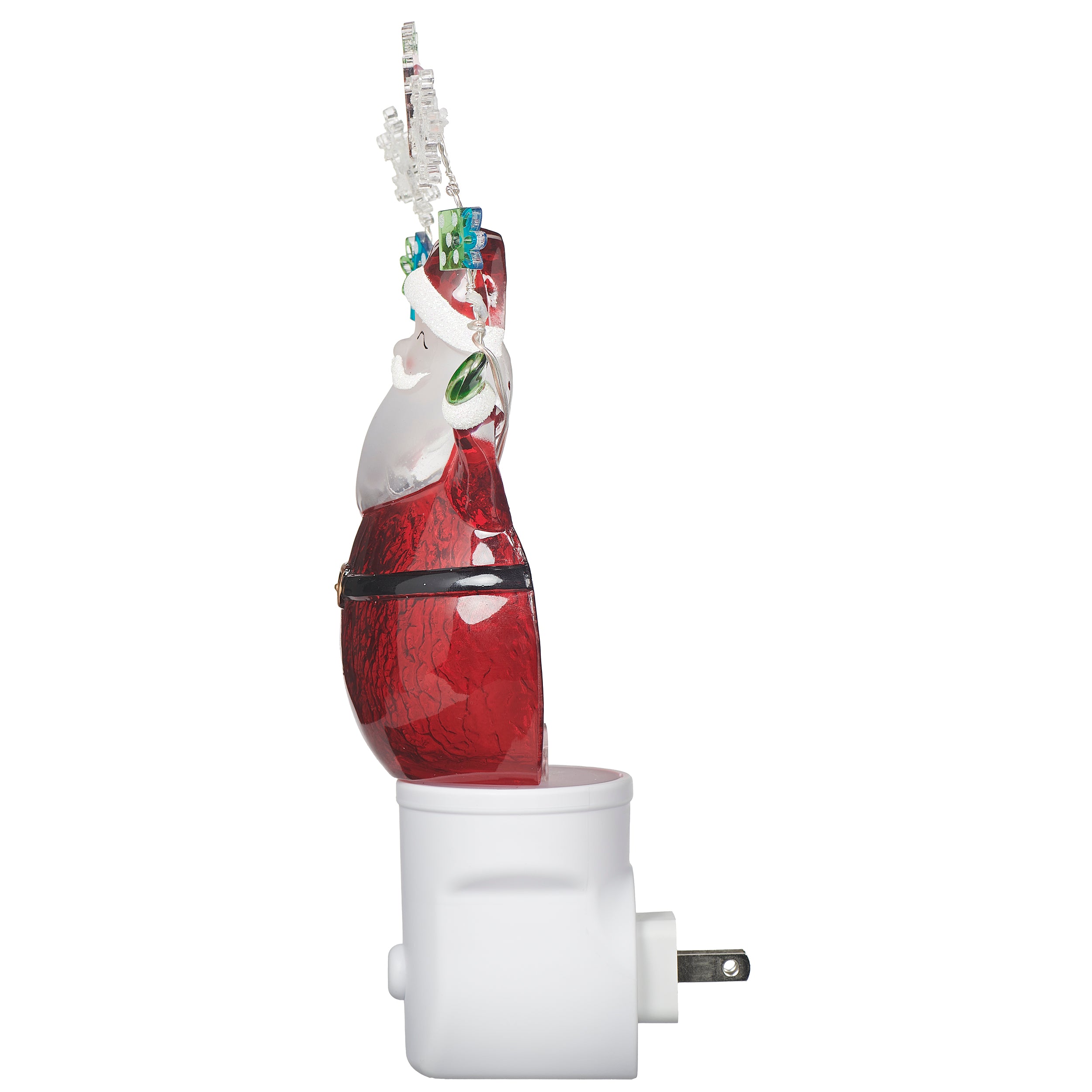 Decorative night light shaped like a Santa Claus figure with a white background