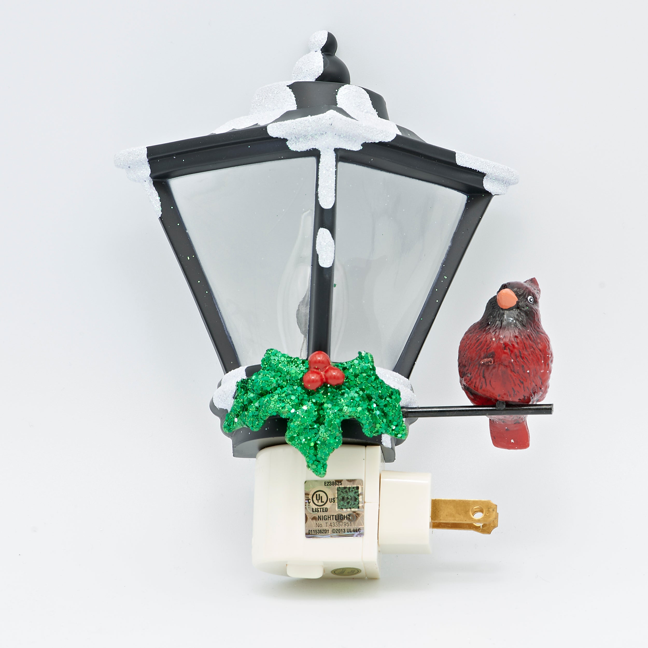 Roman Lights Flickering Flame Lamppost with Cardinal Night-Light