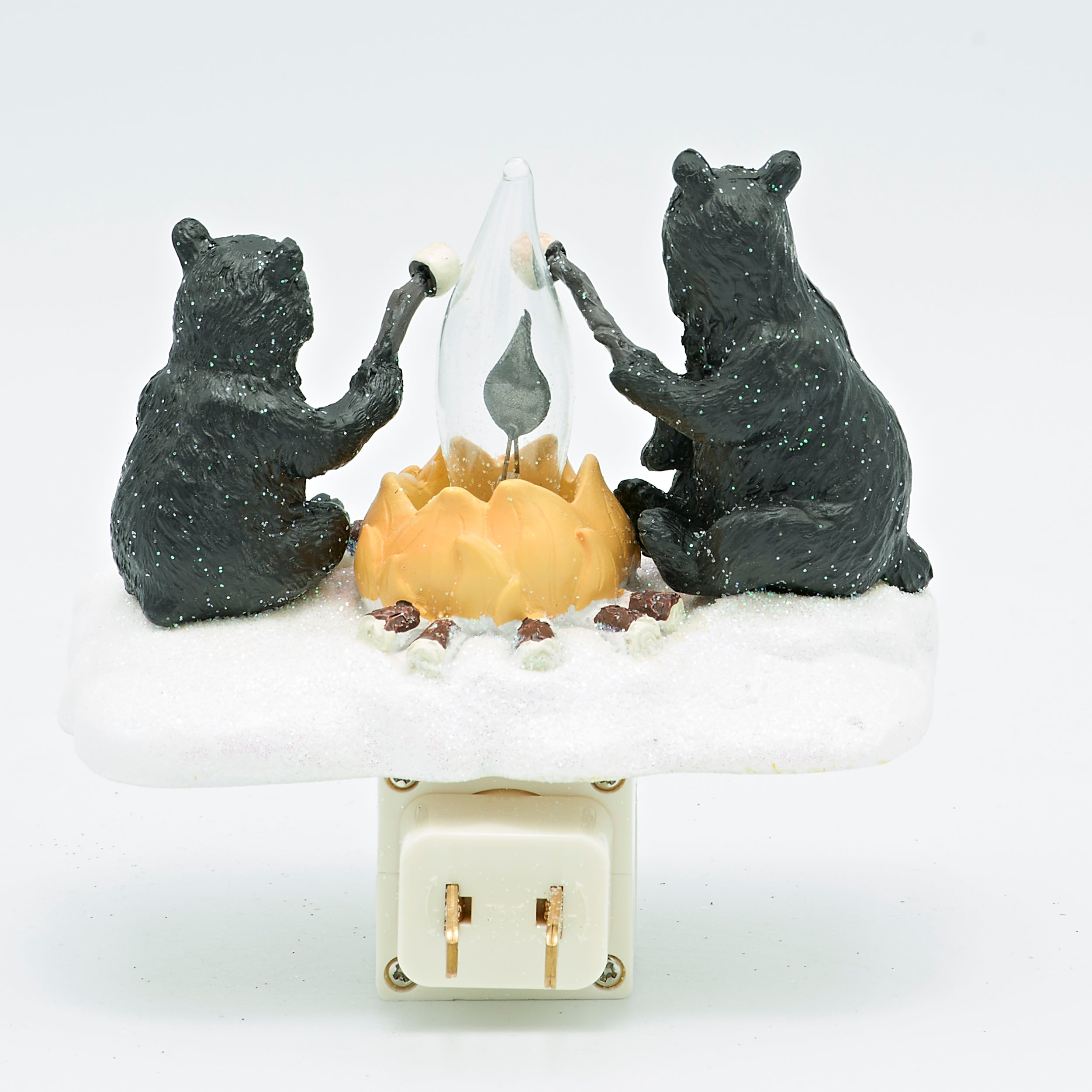 Roman Lights Black Bears Roasting Marshmallows Night-Light