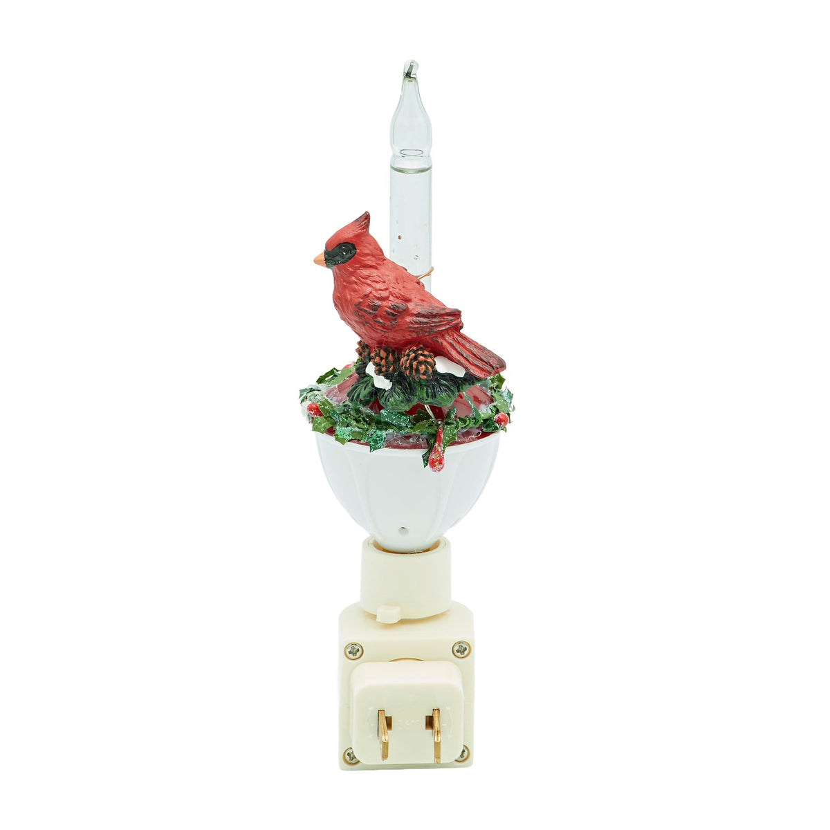 Roman Lights Cardinal with Holly Bubble Night-Light