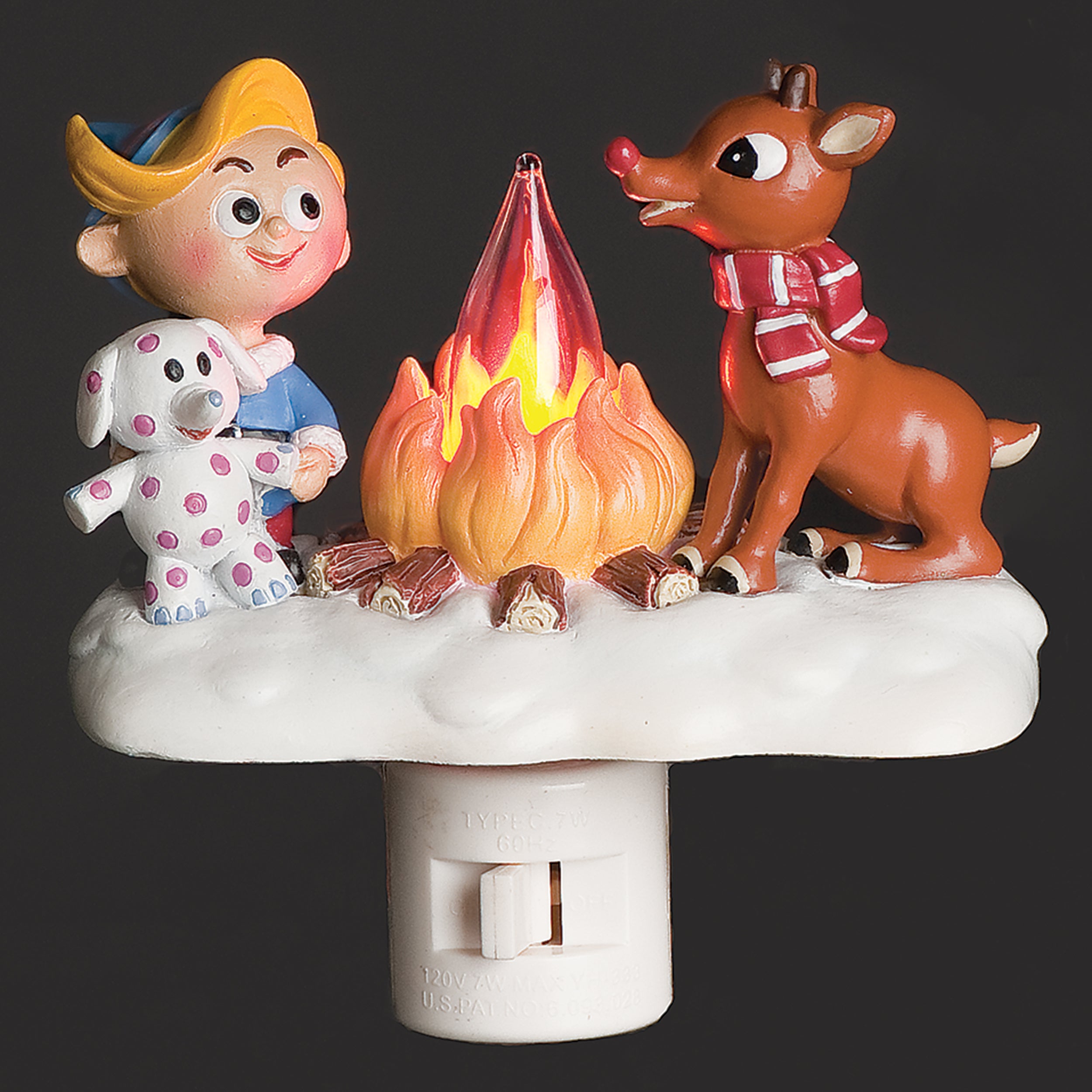 Rudolph & Hermey by a Flickering Campfire Night-Light