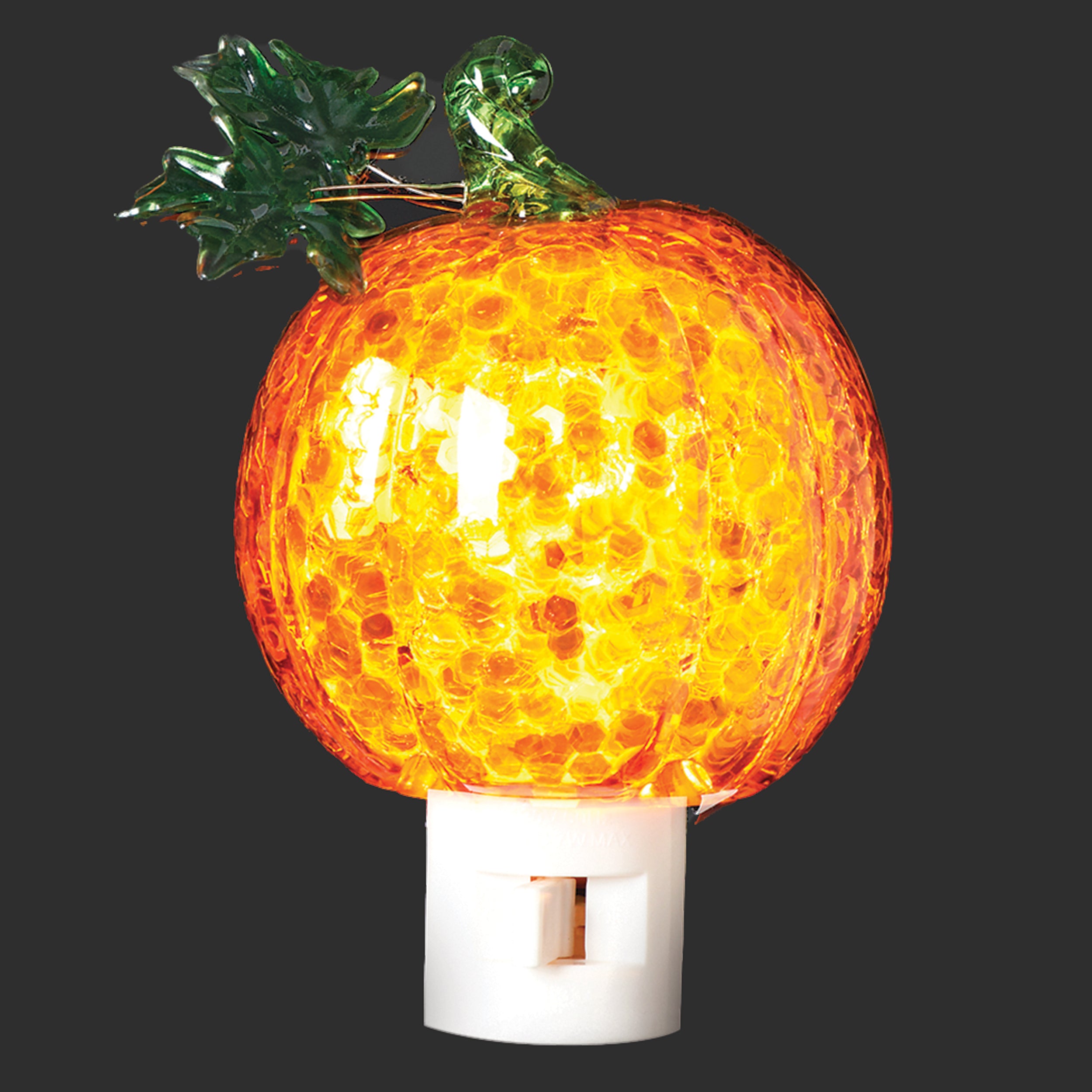 Roman Lights Crackled Look Pumpkin Night-Light
