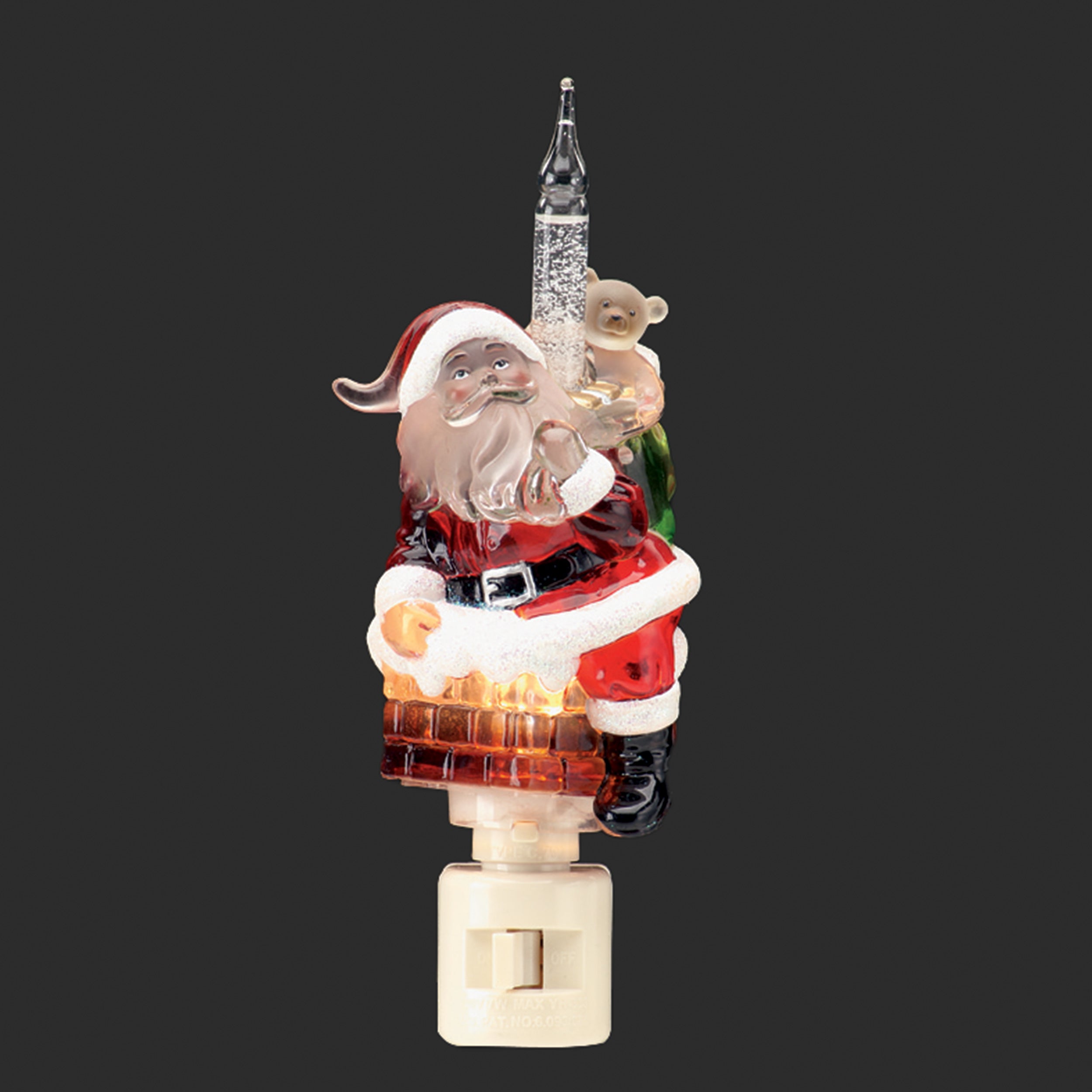 Roman Lights Santa in Chimney Bubble Night-Light