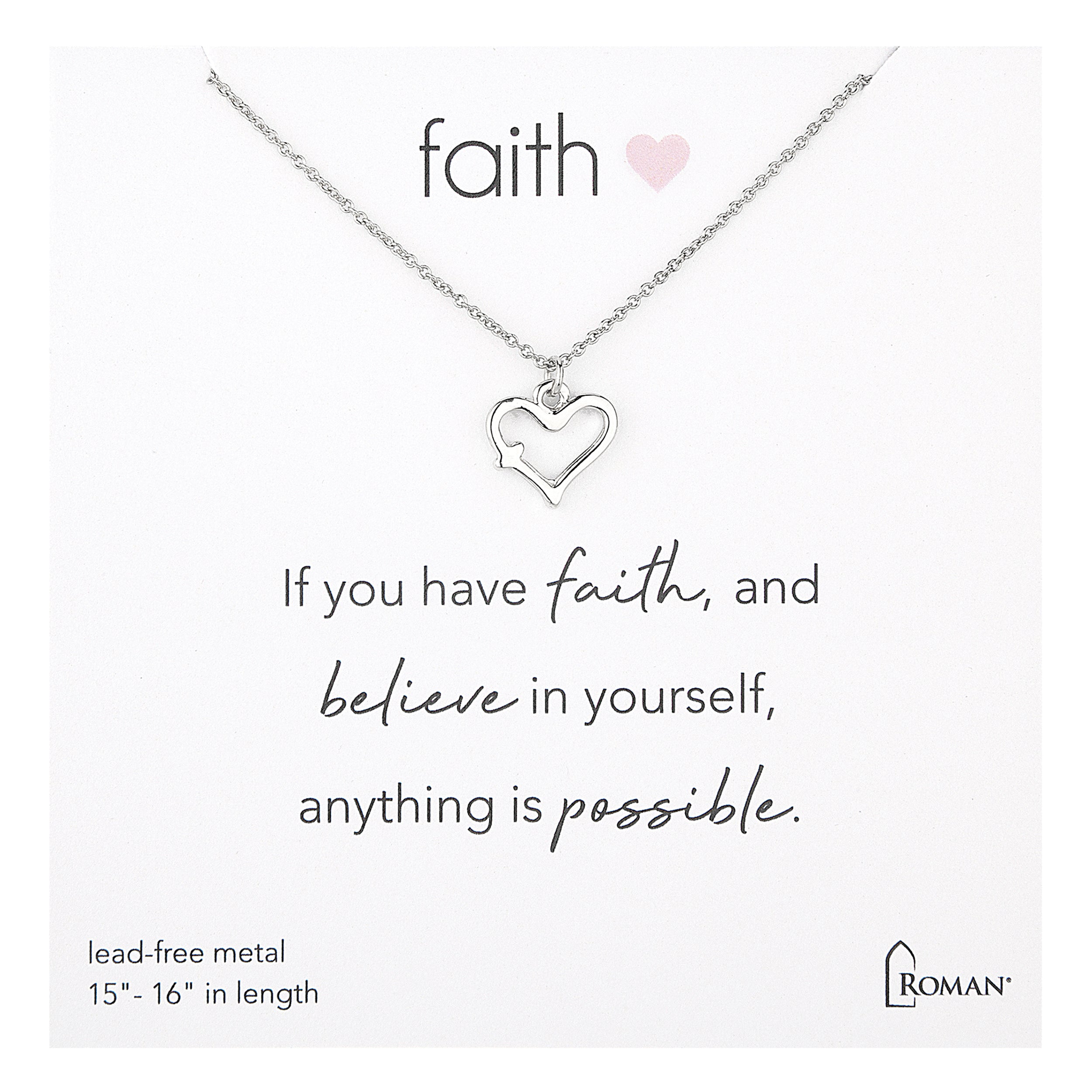 Children's Heart & Cross Cutout Necklace