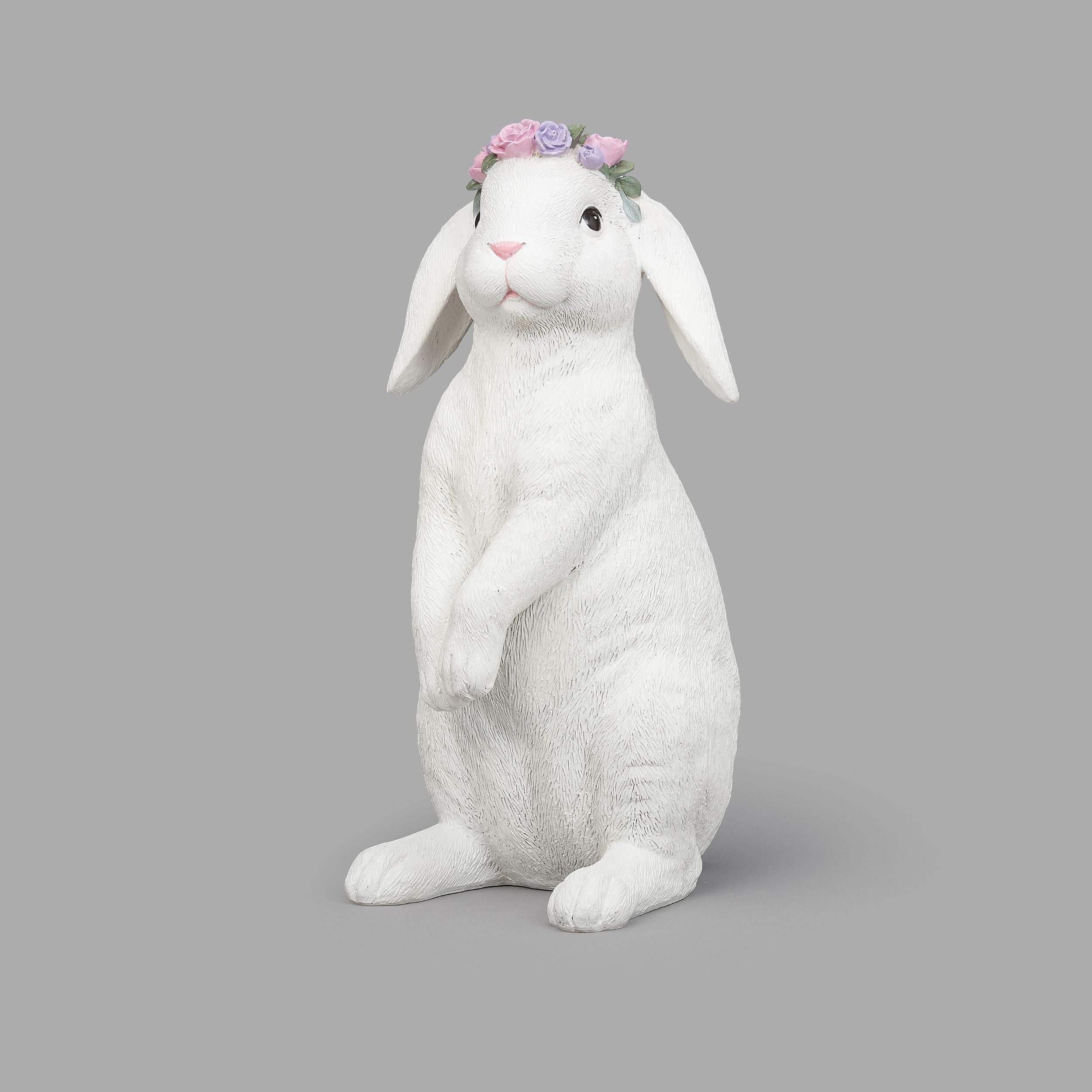 Standing Bunny with Floral Crown