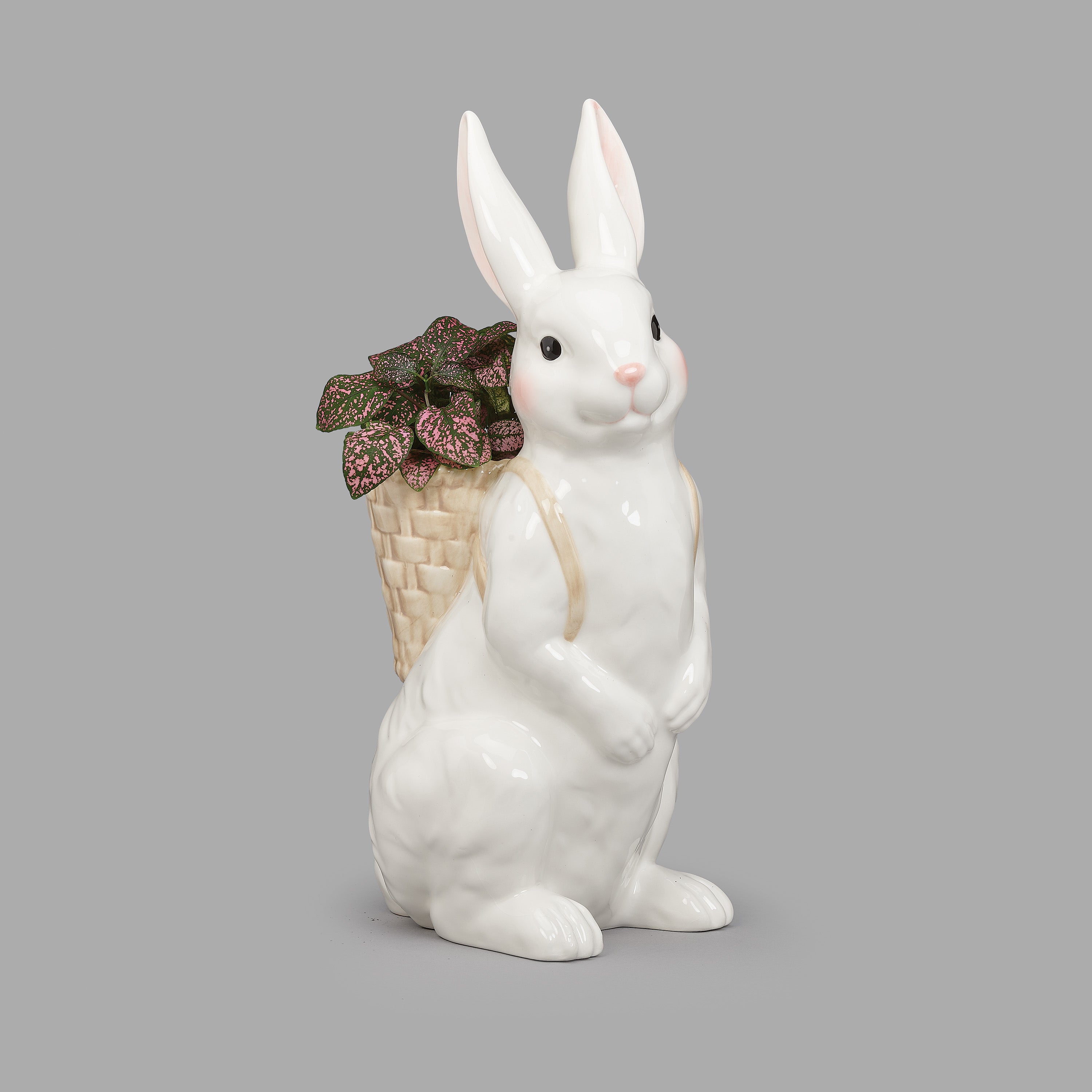 Bunny with Basket on Back Planter