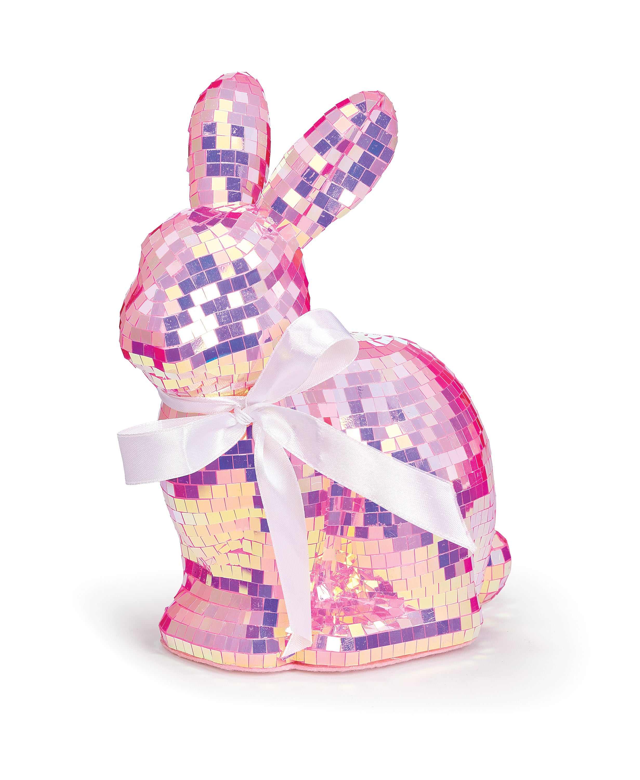 Sitting Bunny Mirror Ball Figure