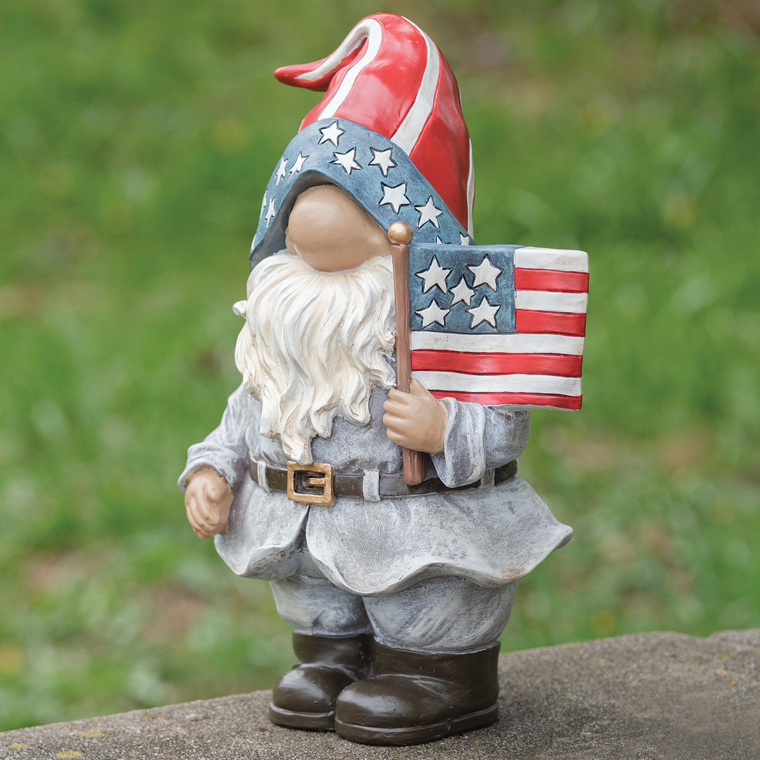 Patriotic Gnome Garden Statue