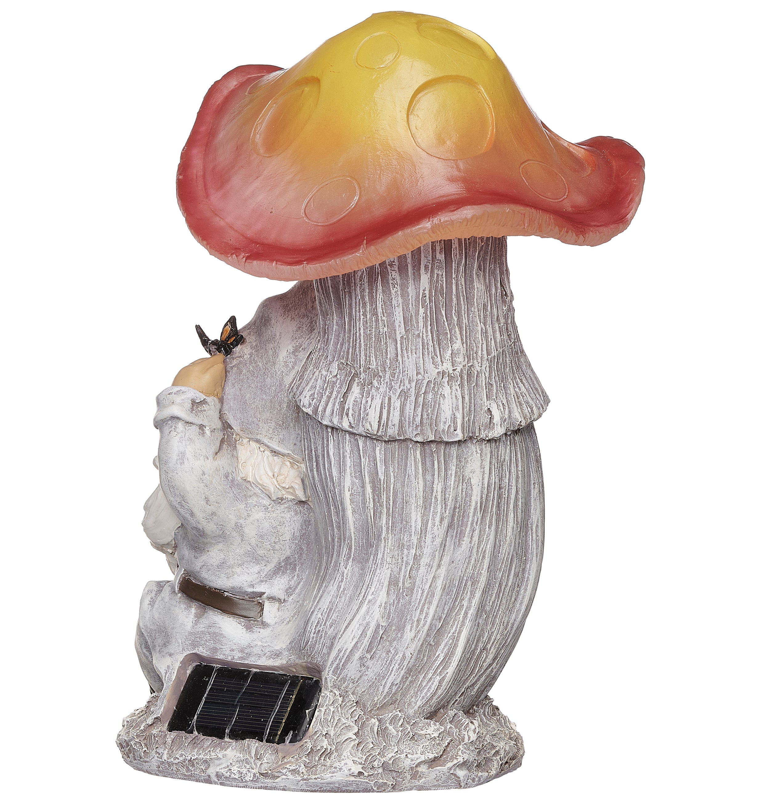 Solar Gnome Mushroom Garden Statue