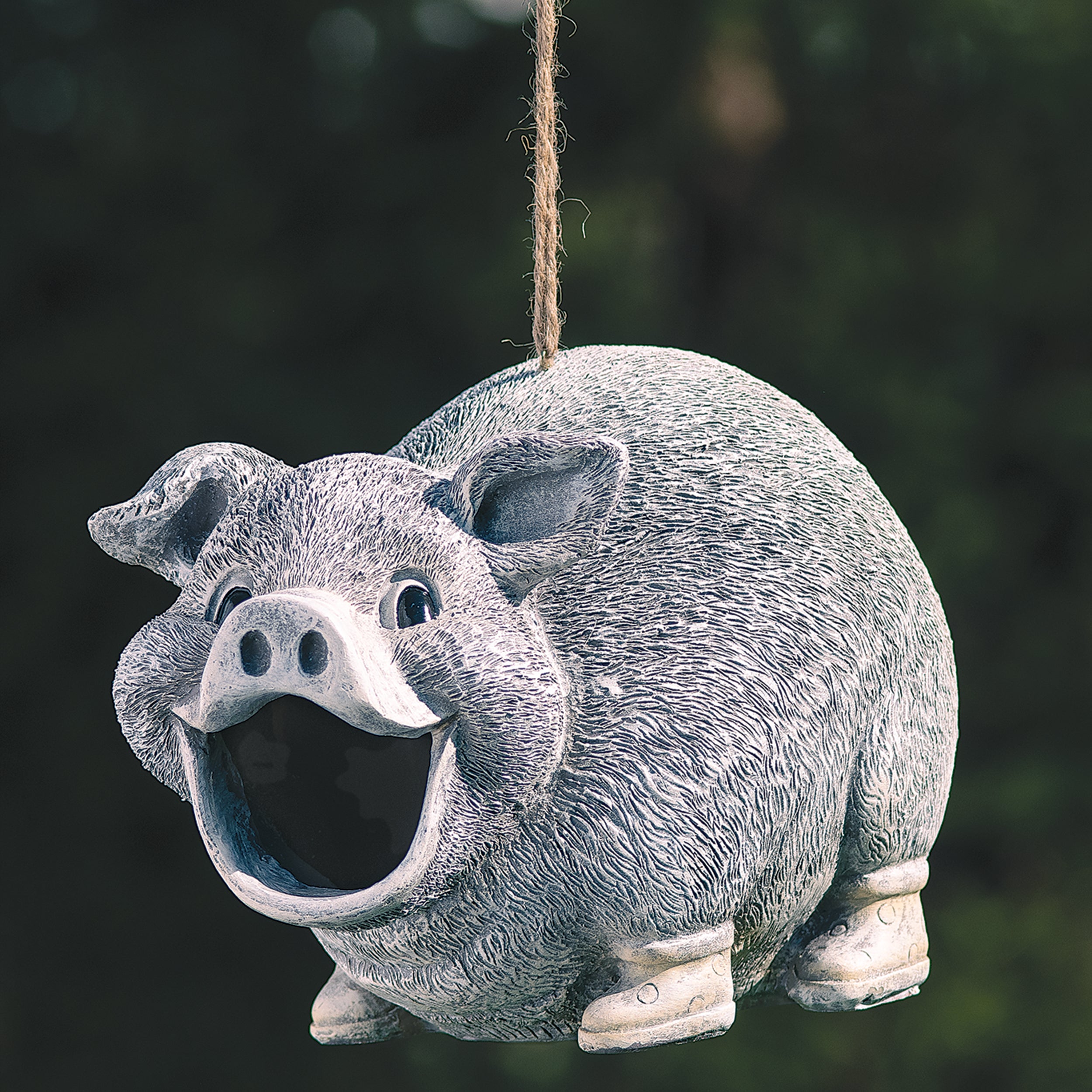 Pudgy Pals Pig with Rain Boots Birdhouse