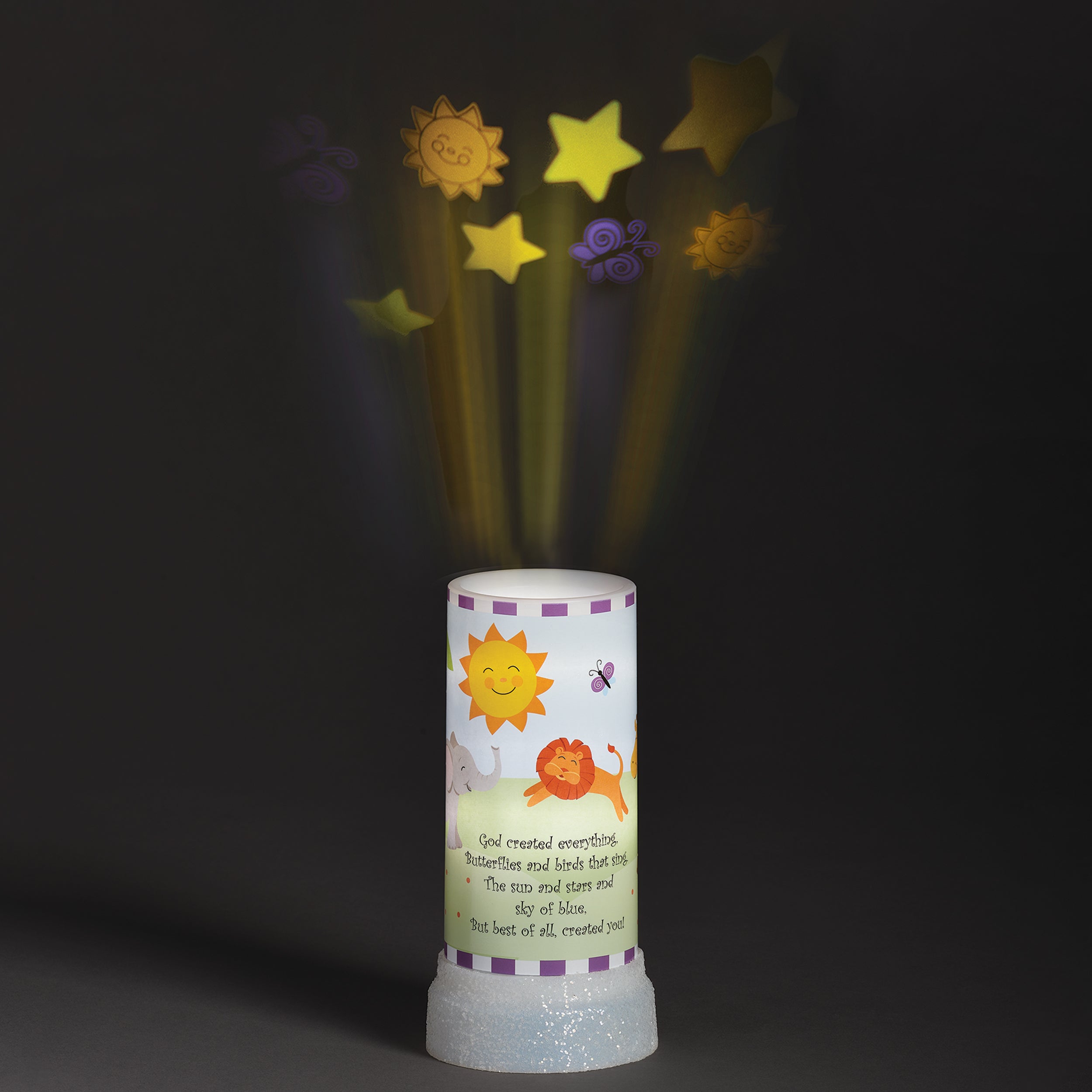 Roman Lights God Created Everything Candle Projector