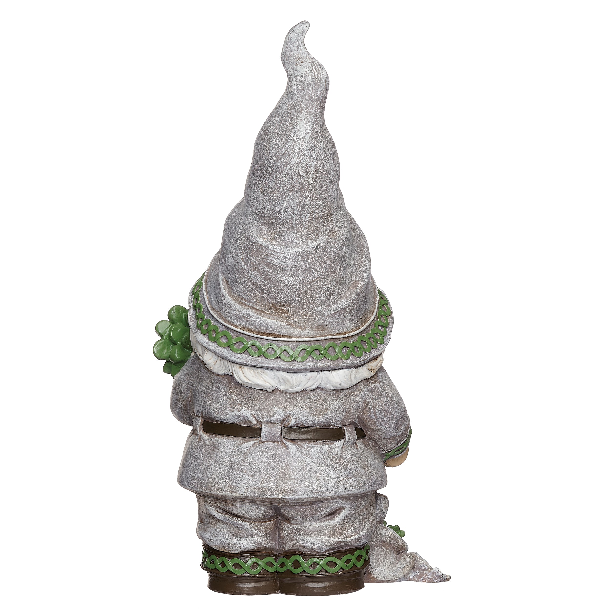 Irish Gnome with Shamrock Garden Statue