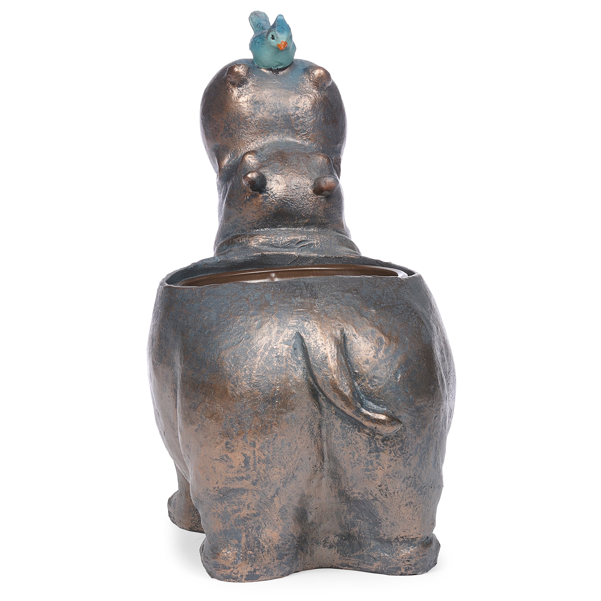 Hippo with Bird Planter