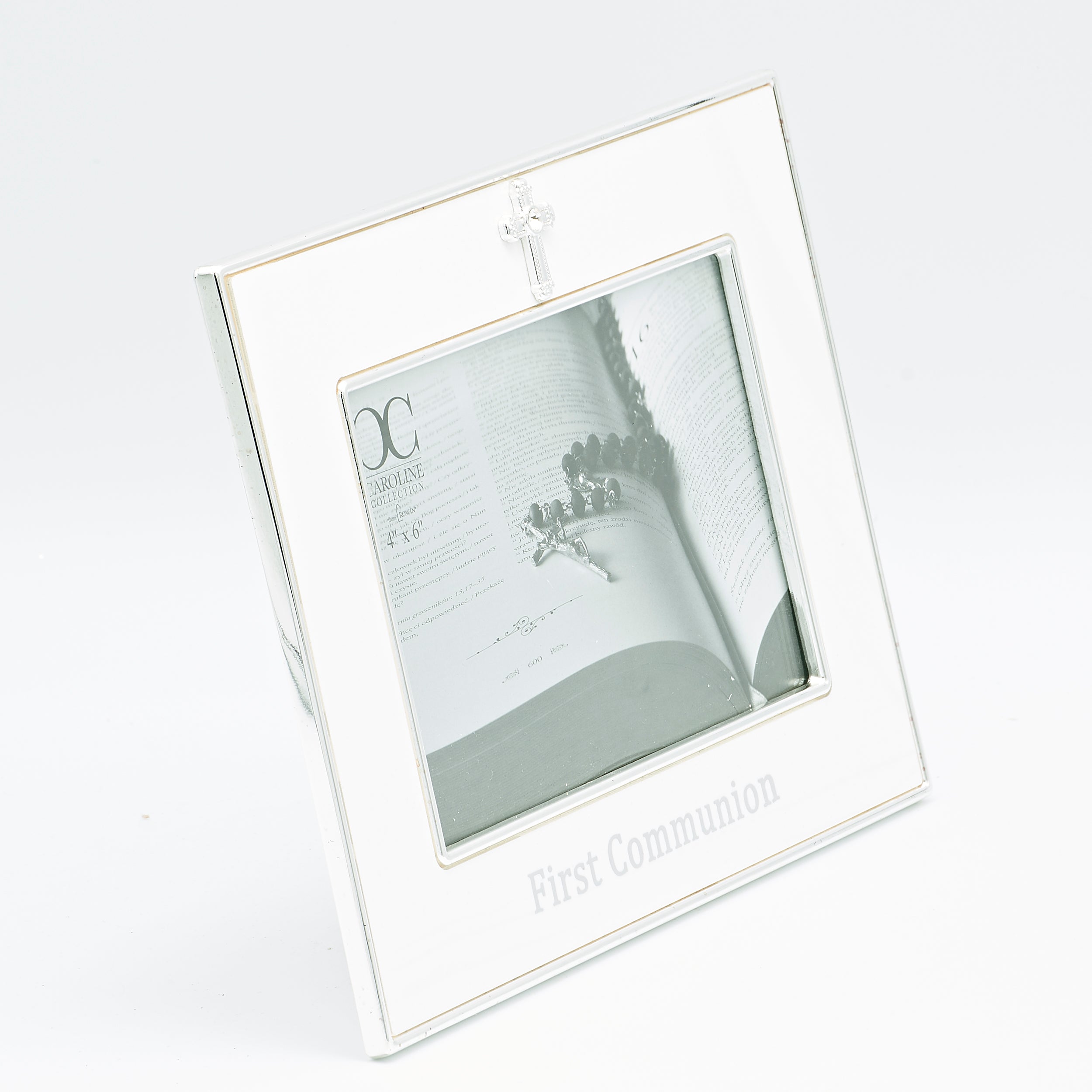 Caroline Collection First Communion Frame with Crystal Cross Accent
