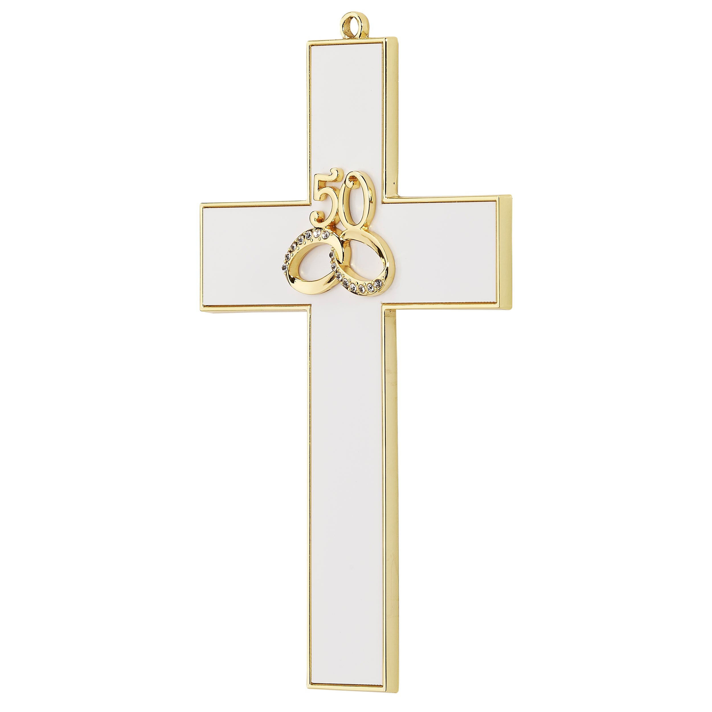 50th Anniversary Wall Cross with Gold Rings