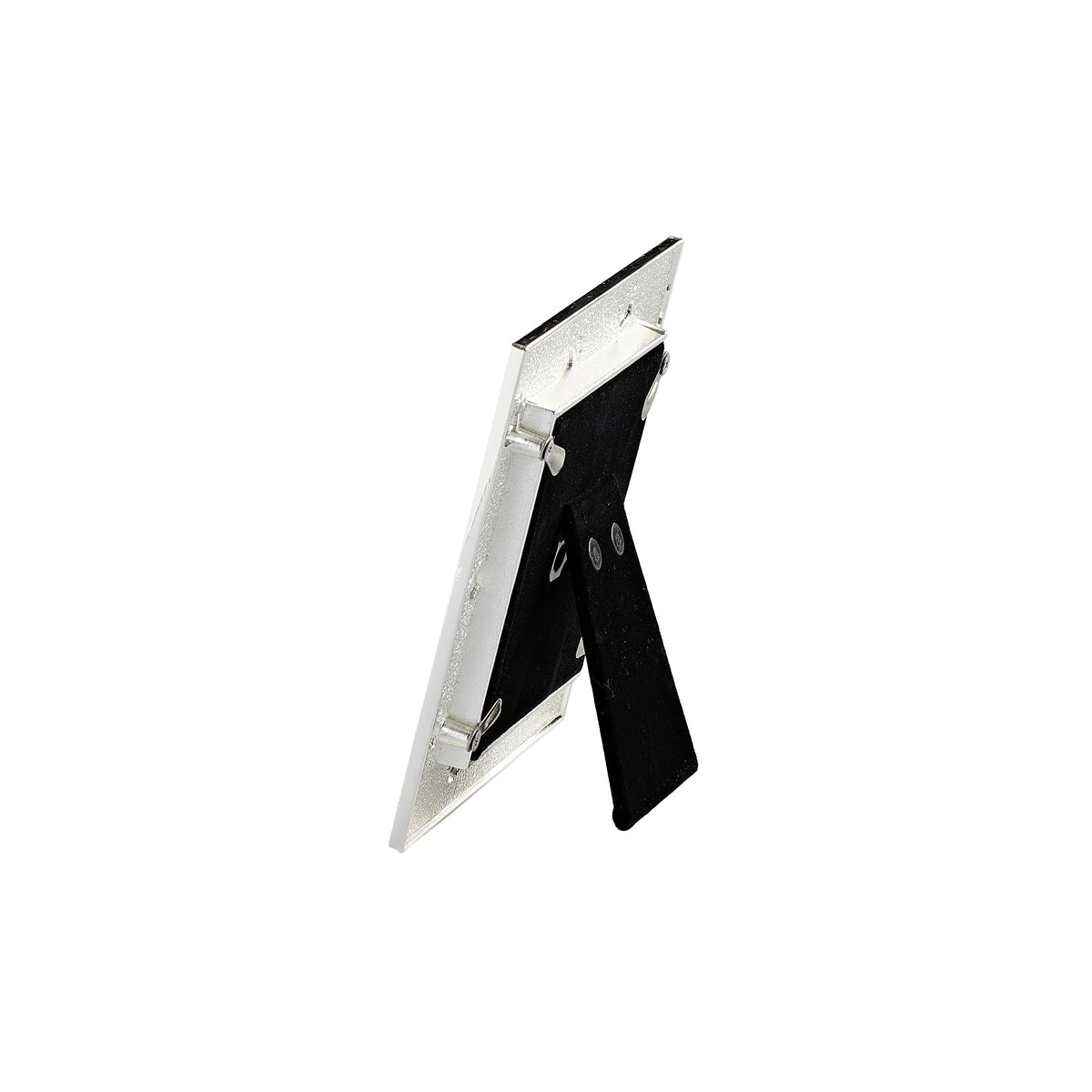 Side view of Caroline Collection Cat Paw Print Picture Frame showing the slim metal frame and tabletop easel stand