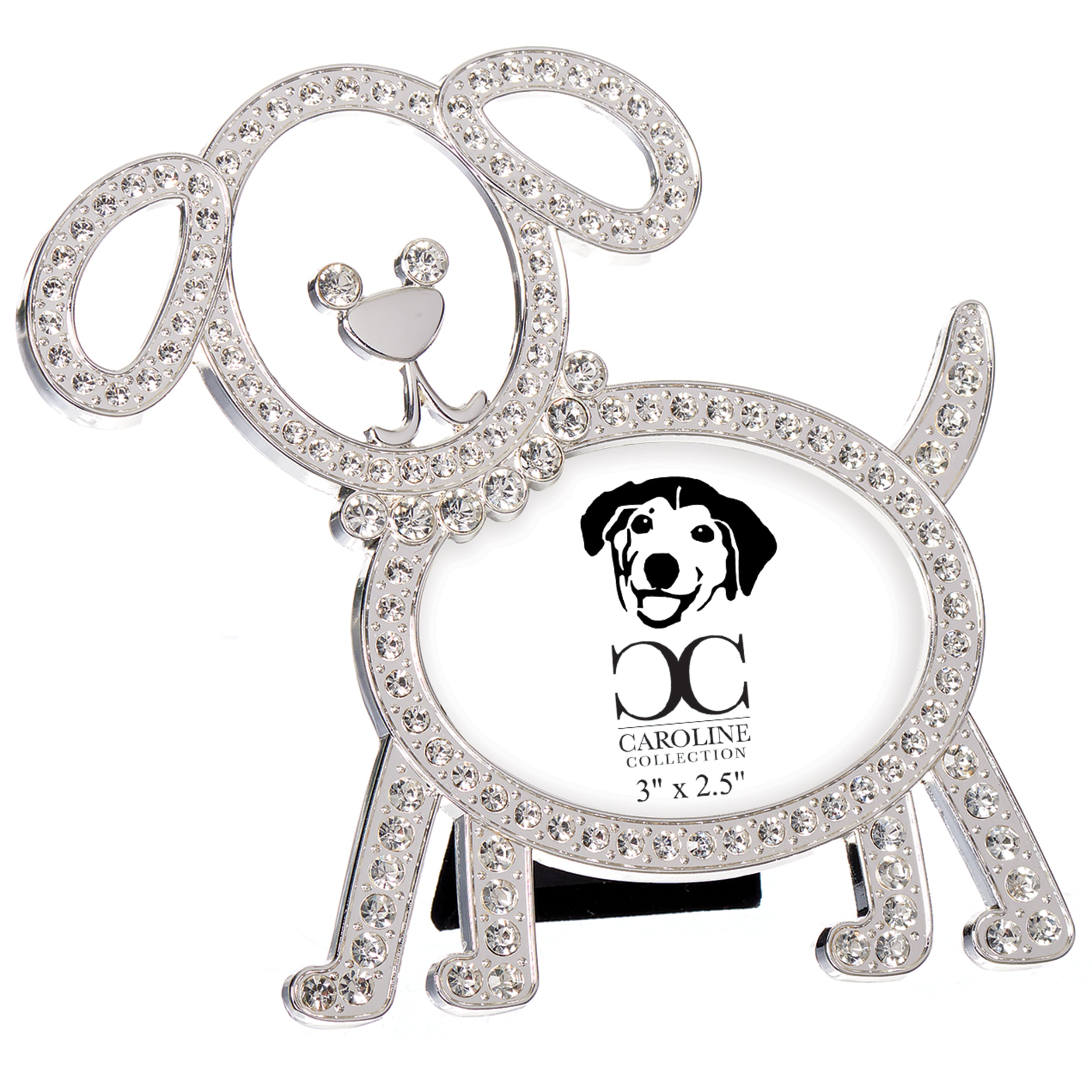 Caroline Collection Sparkling Dog Outline Frame