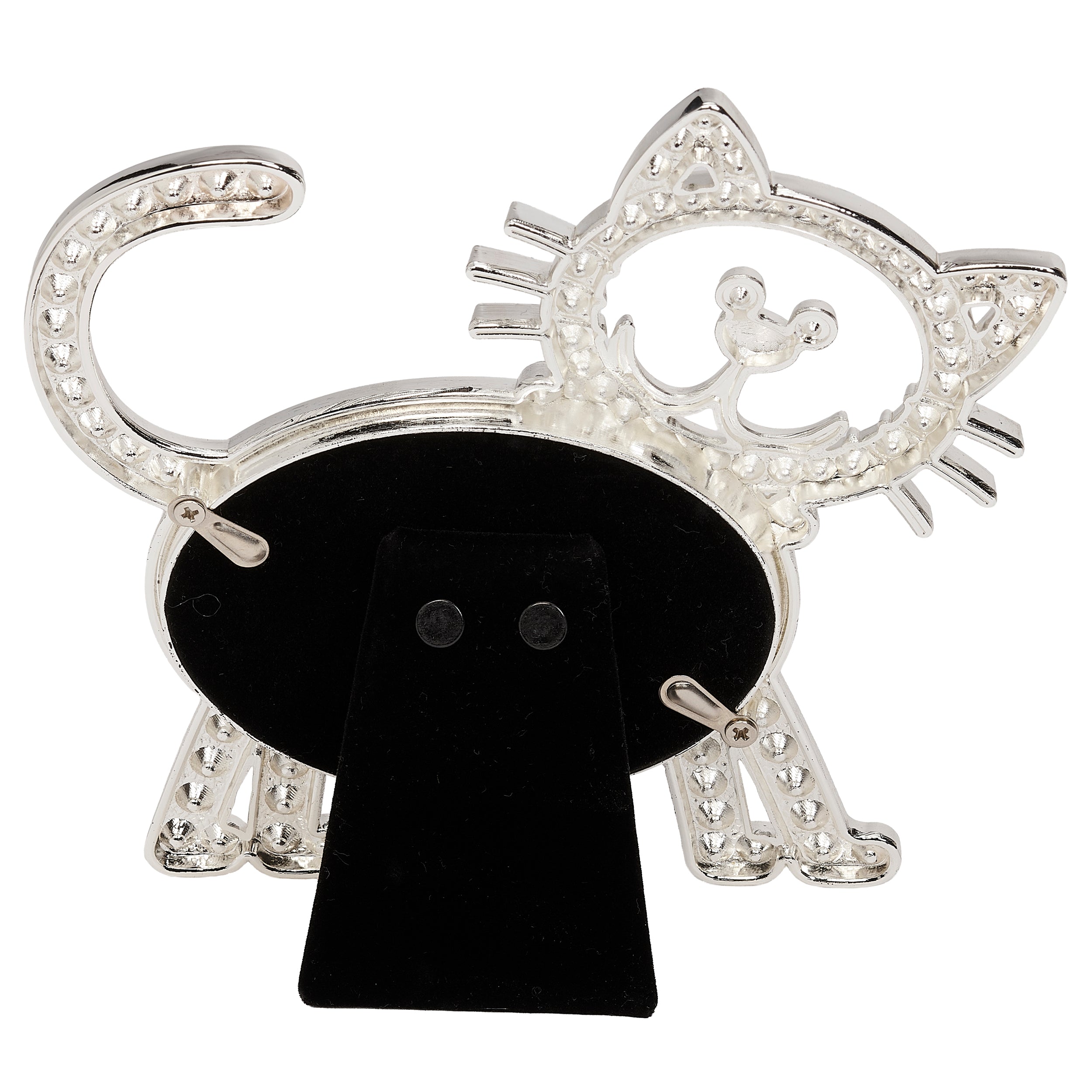 Caroline Collection Sparkling Cat Outline Frame