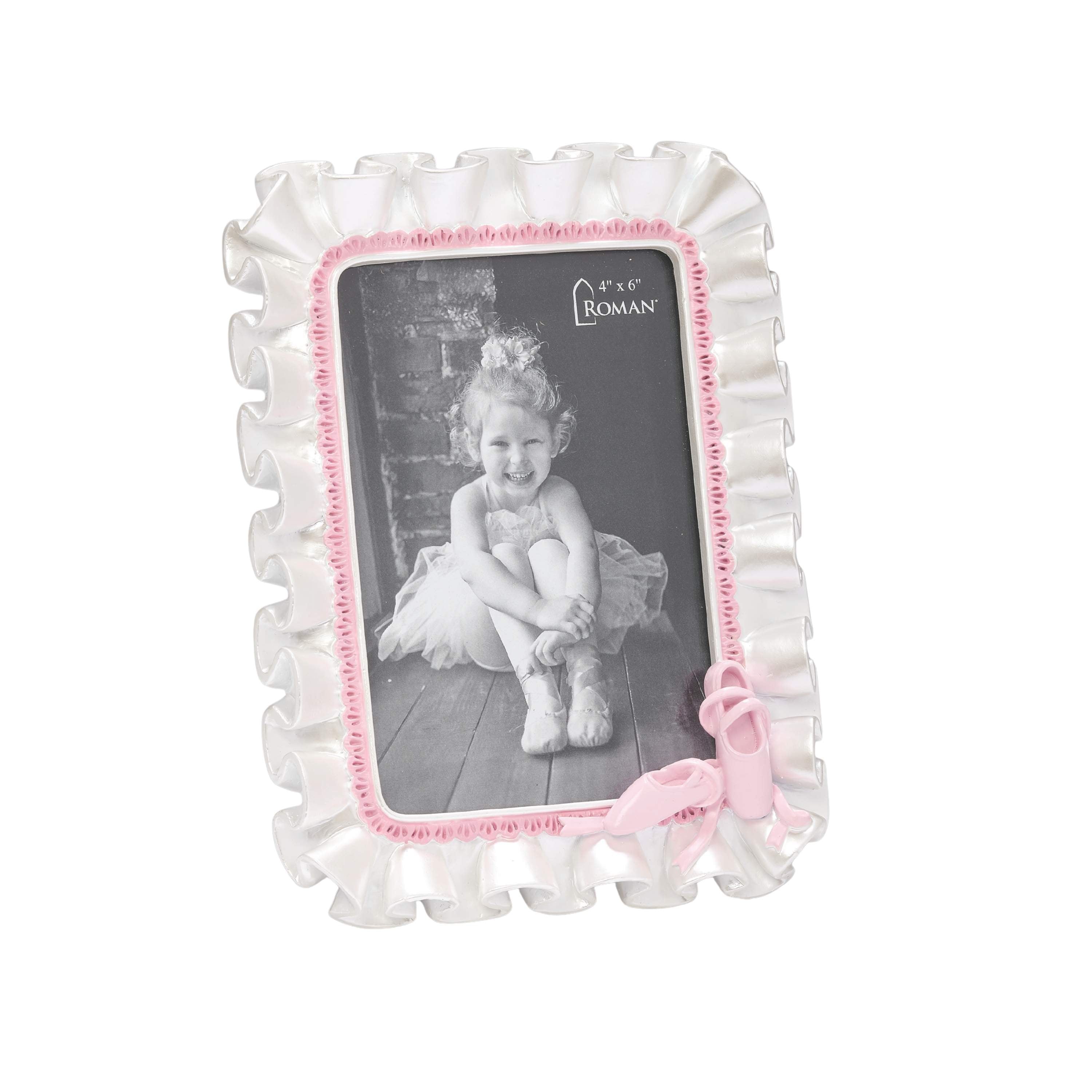 White Ruffle Ballet Photo Frame