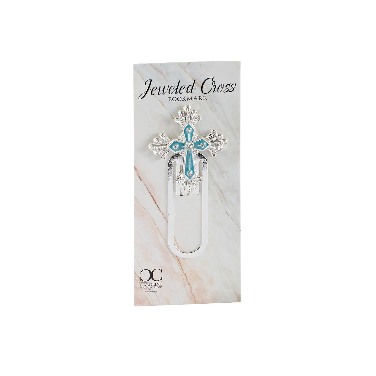 March birthstone cross bookmark in Caroline Collection gift packaging