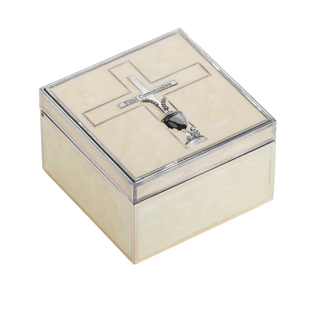 Caroline Collection First Communion Keepsake Box with Pearlized Finish