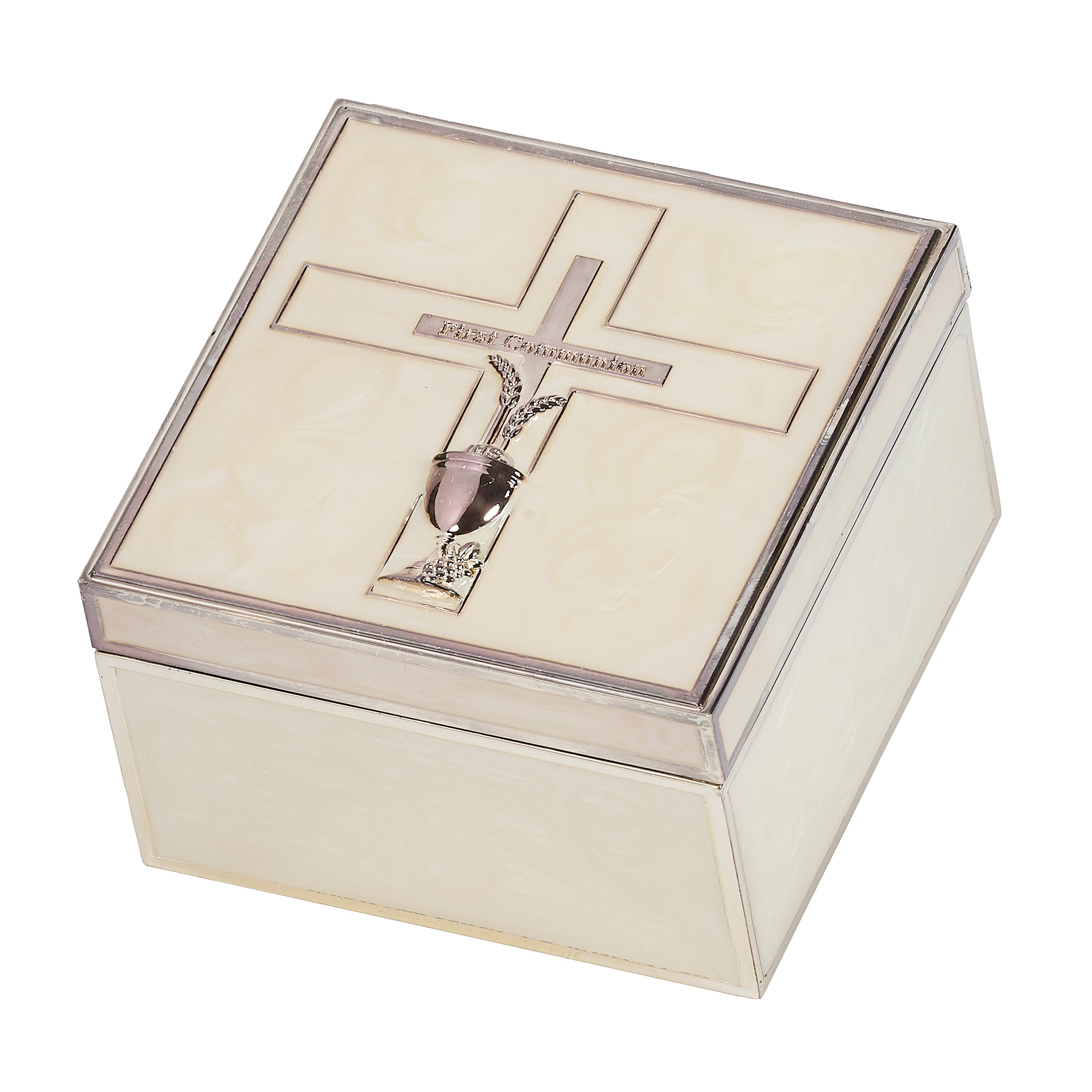 Caroline Collection First Communion Keepsake Box with Pearlized Finish