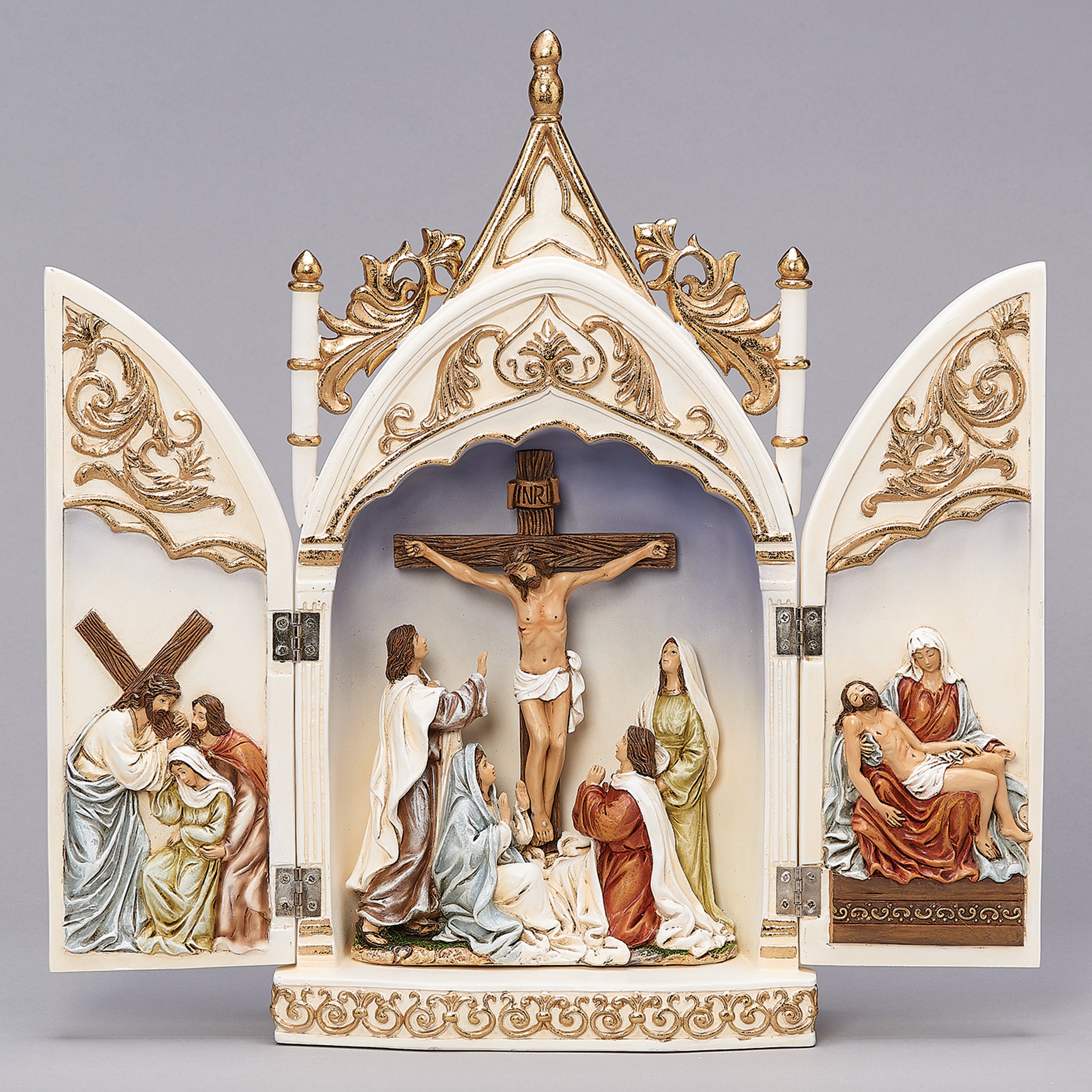 Crucifix Triptych Scene