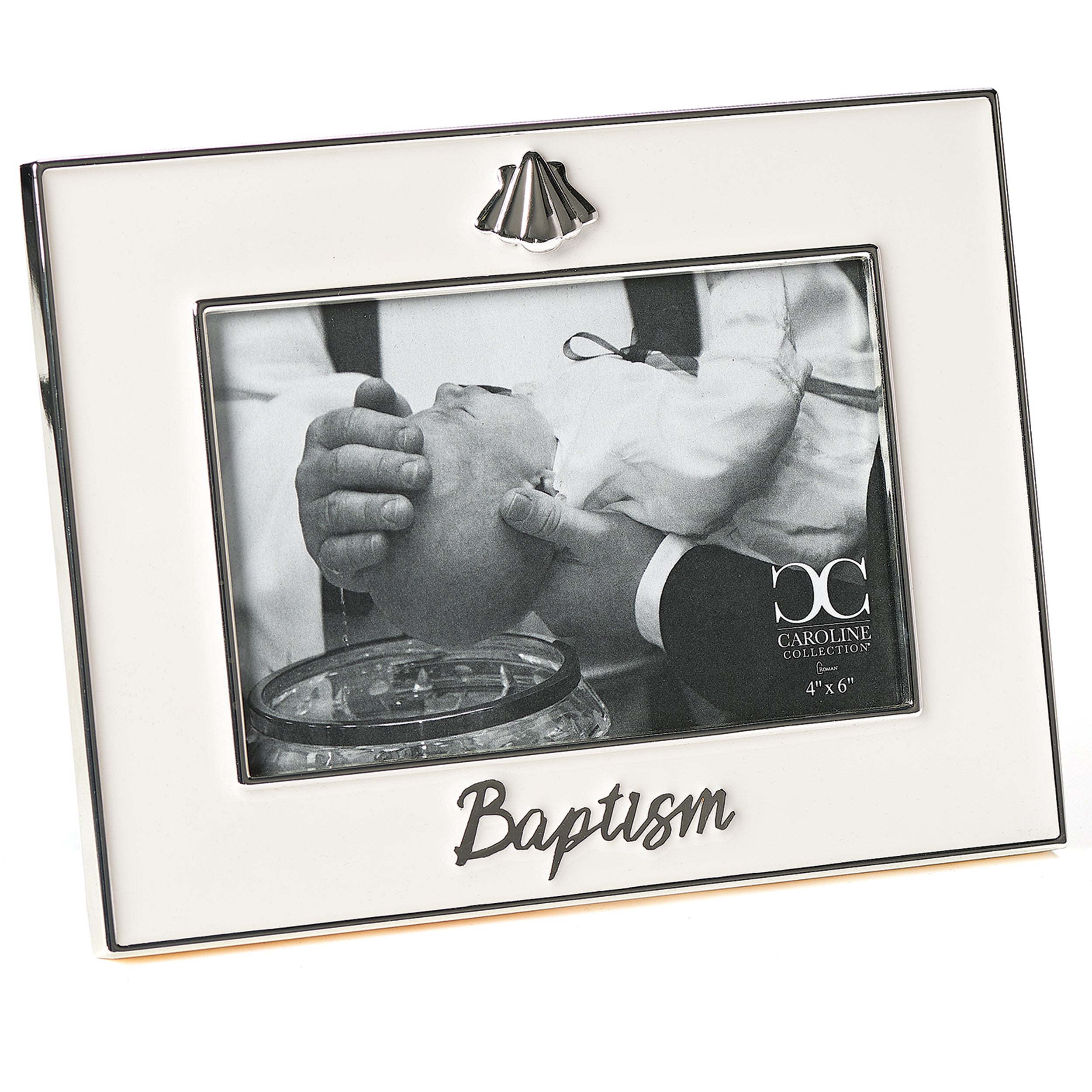 Caroline Collection Baptism Keepsake Frame with Shell Accent
