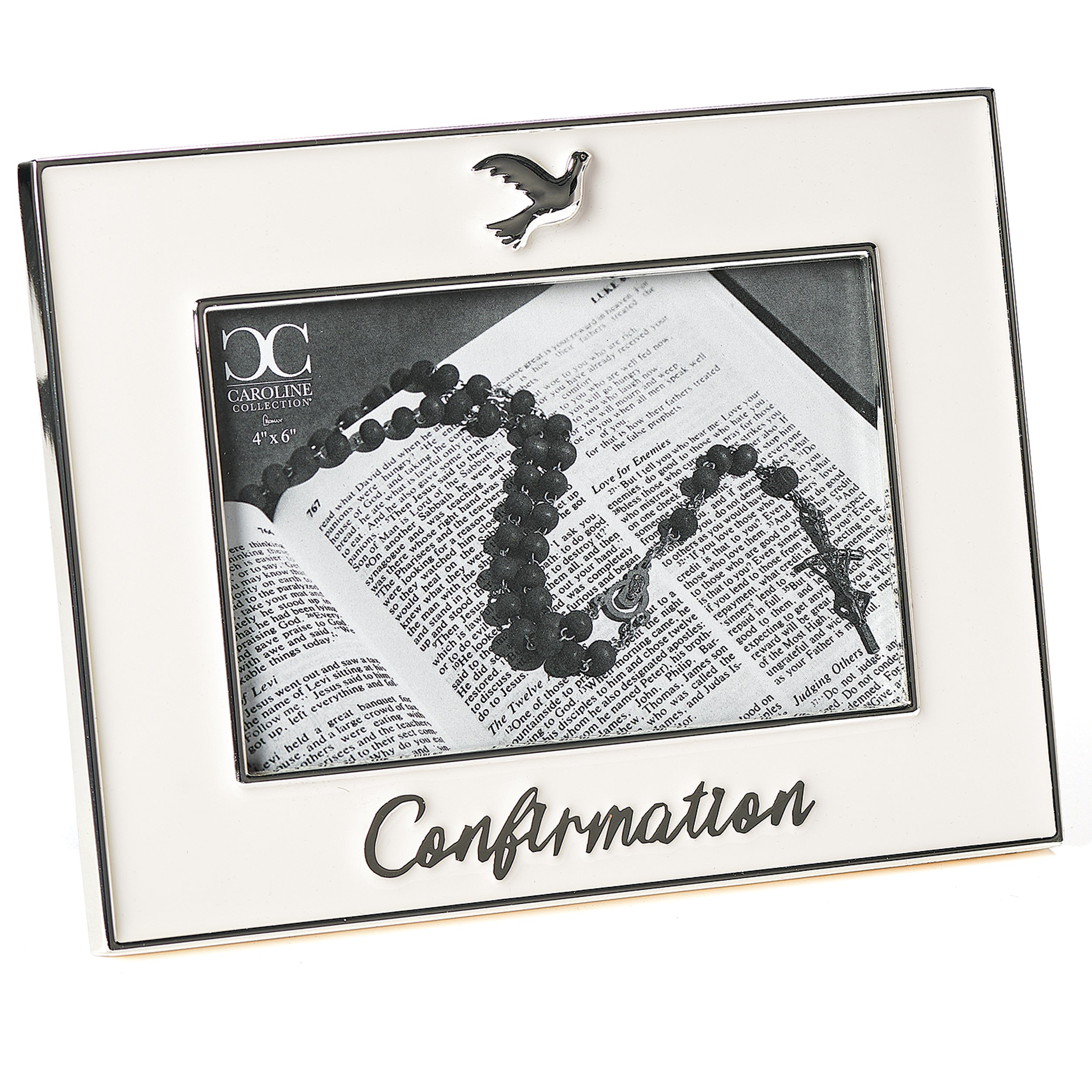 Caroline Collection Confirmation Frame with Dove Accent