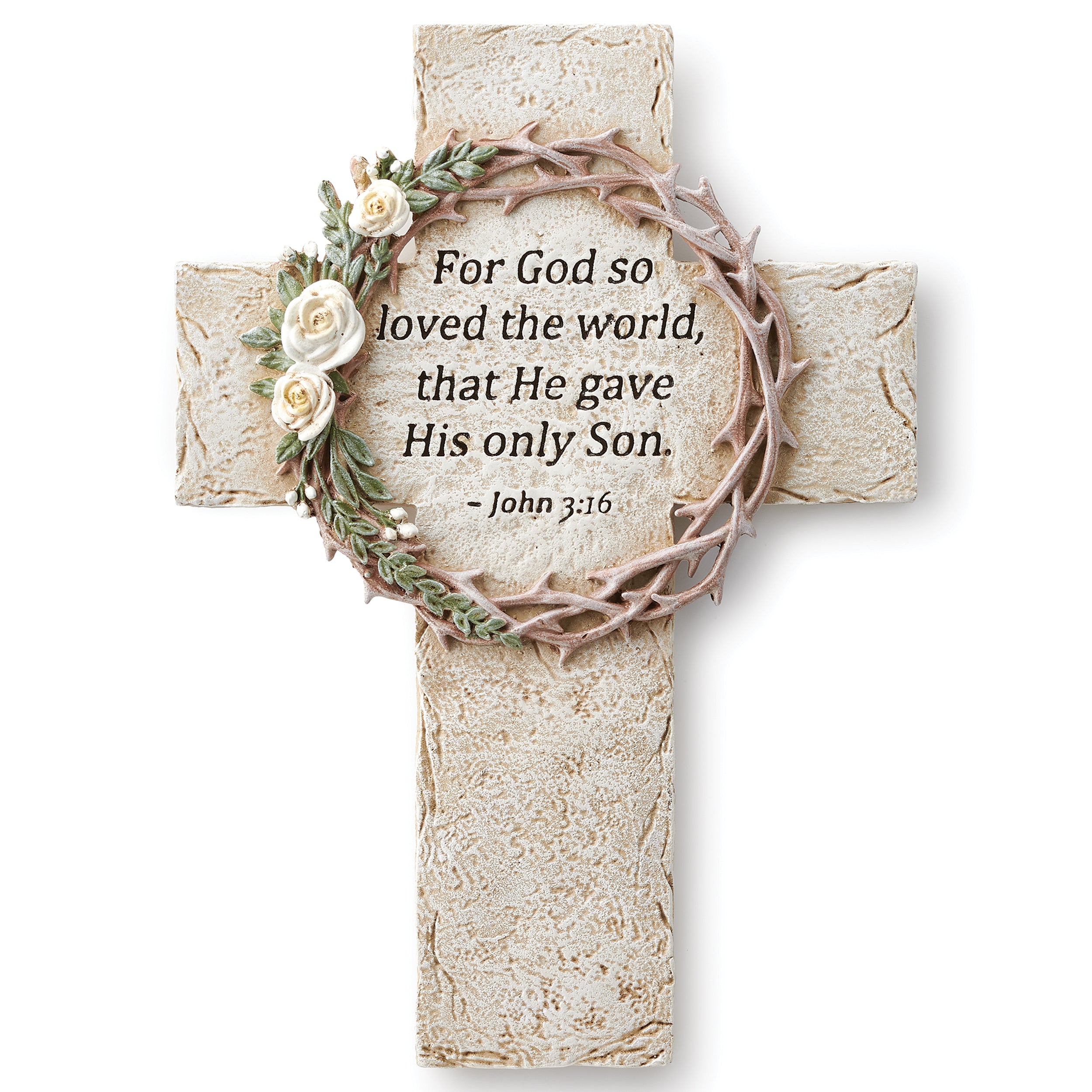 Crown of Thorns Wall Cross-John 3:16