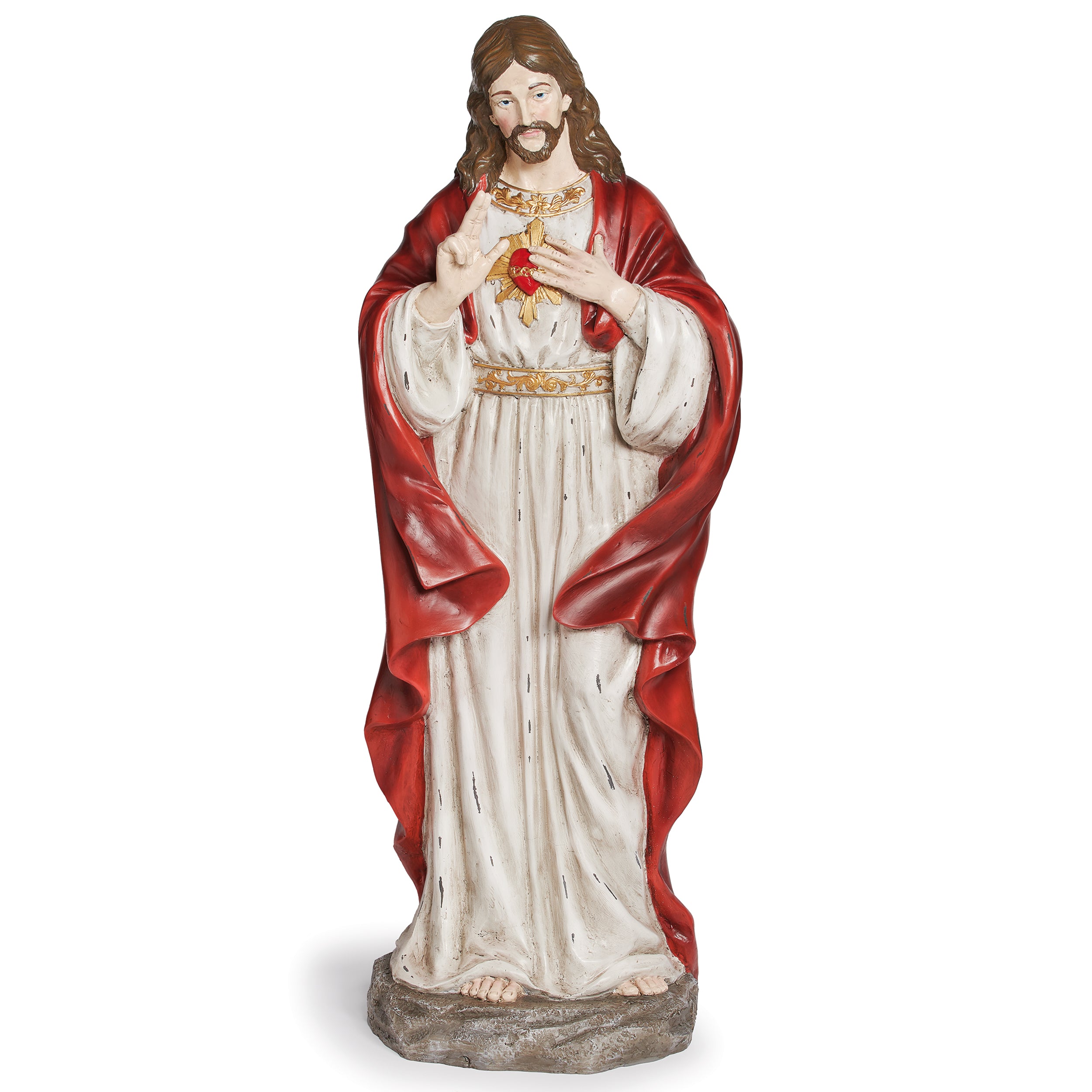 Distressed Sacred Heart of Jesus Figure