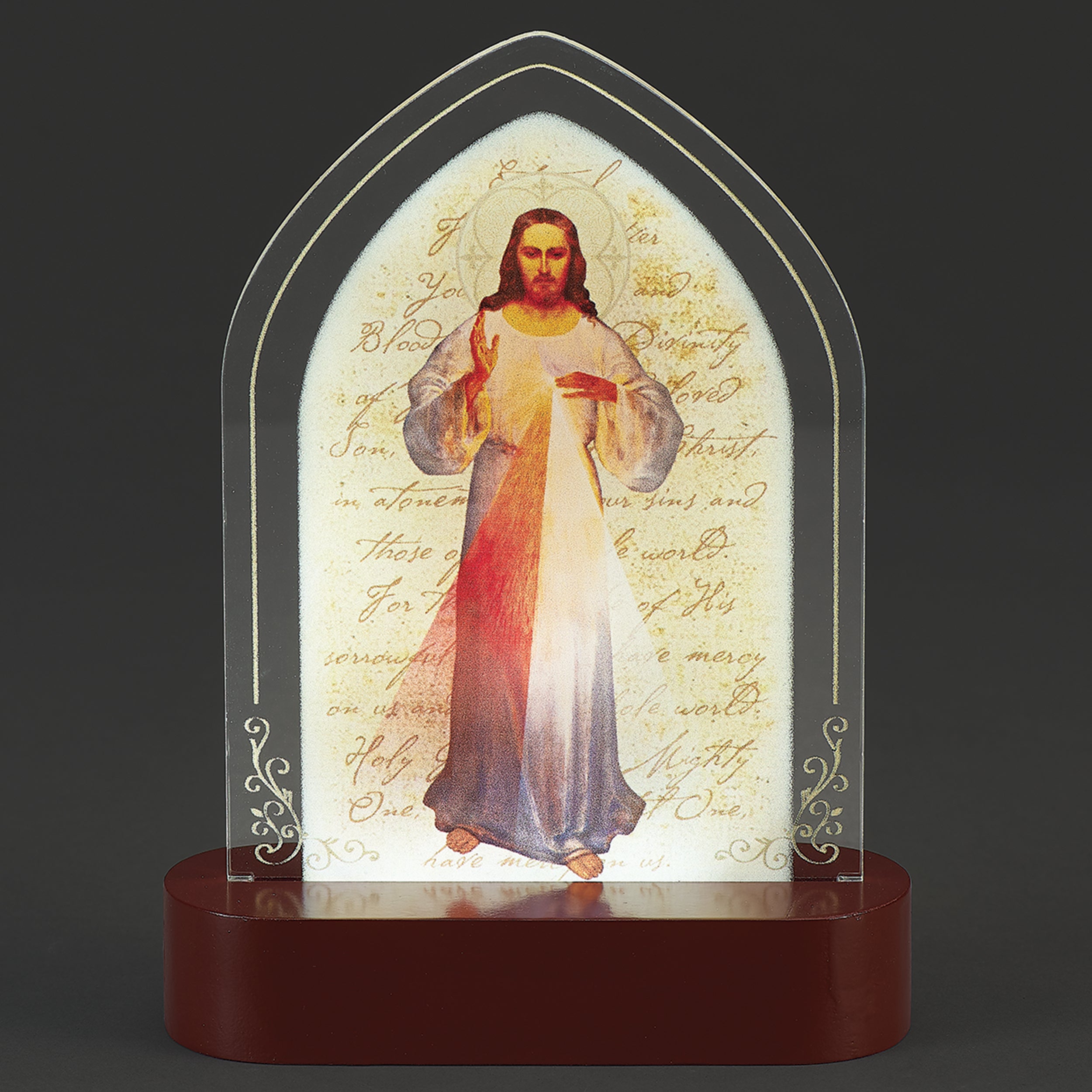 Divine Mercy Lighted Tabletop Plaque