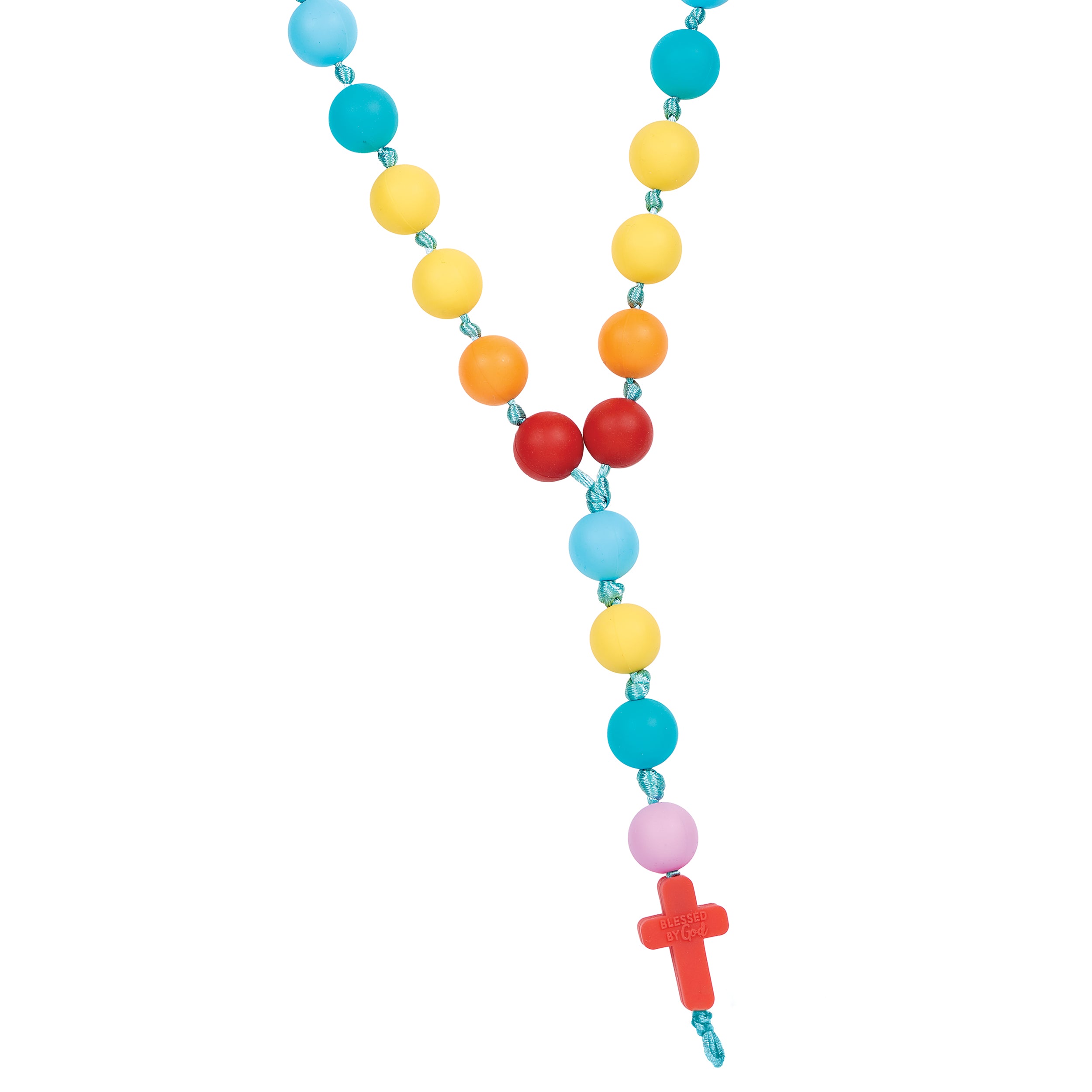 Blessed By God Silicone Rosary Necklace Teether