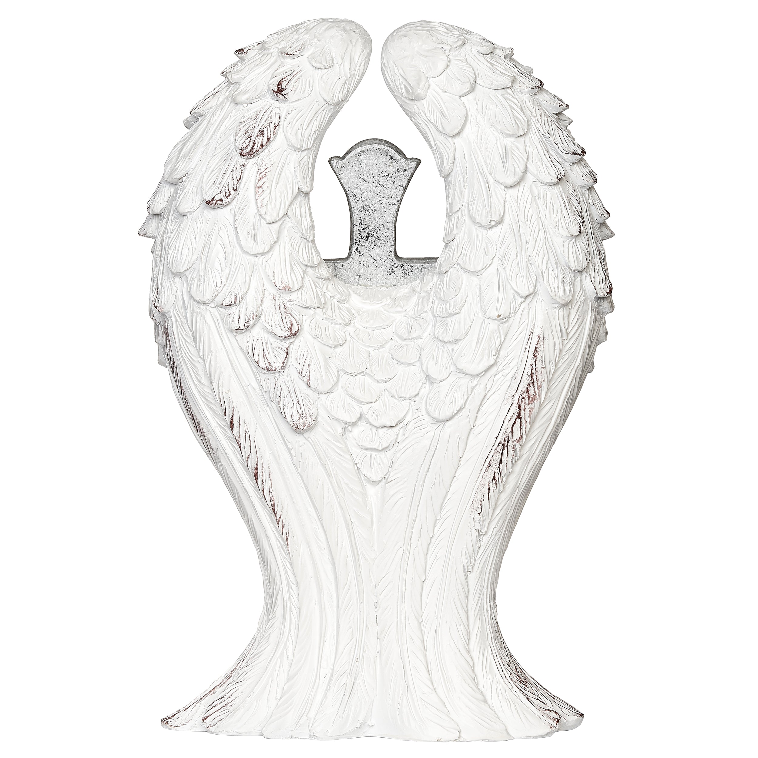 Tabletop Silver Cross with Angel Wings