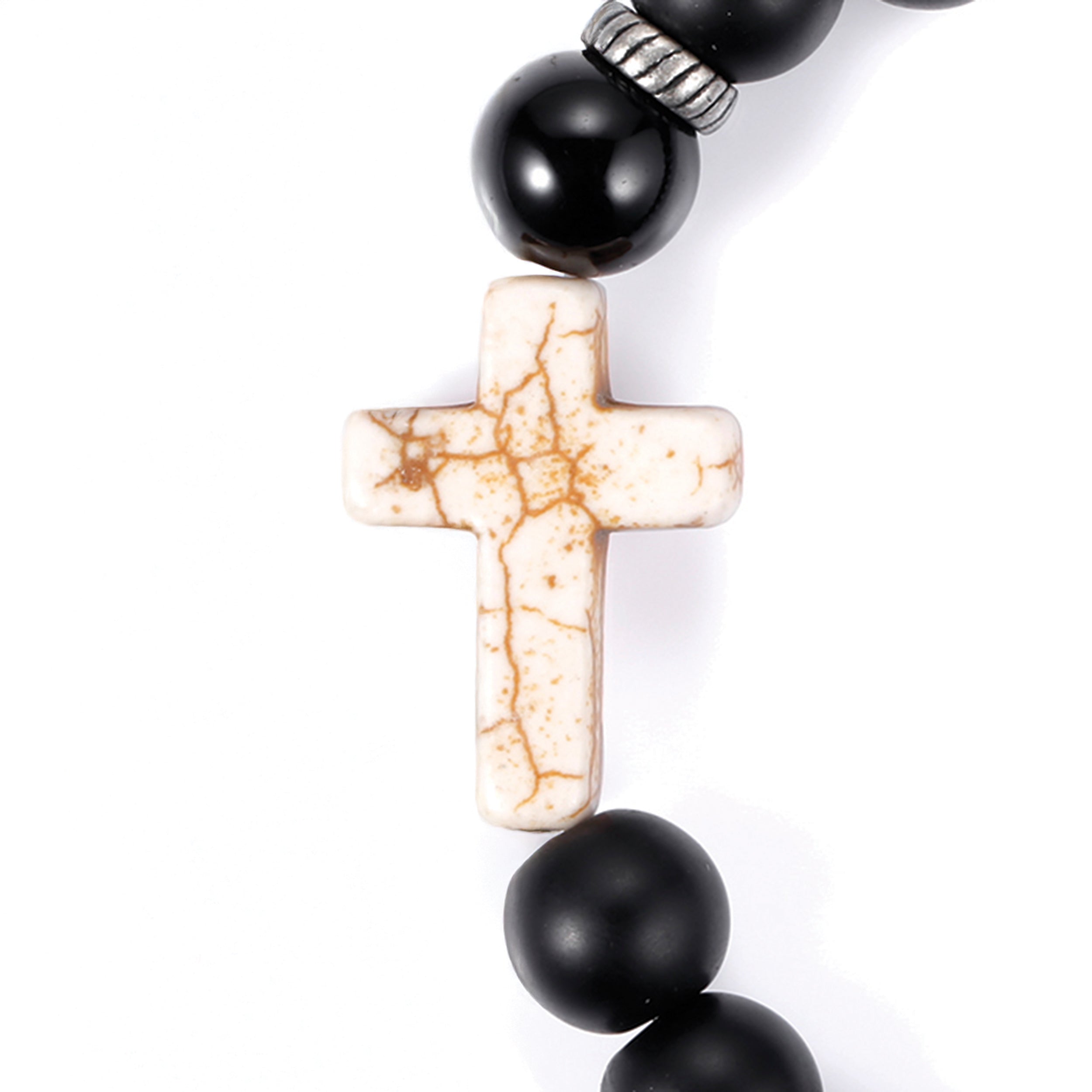 Alexa's Angels Men's Faith Bracelet – Onyx & Bold Cross