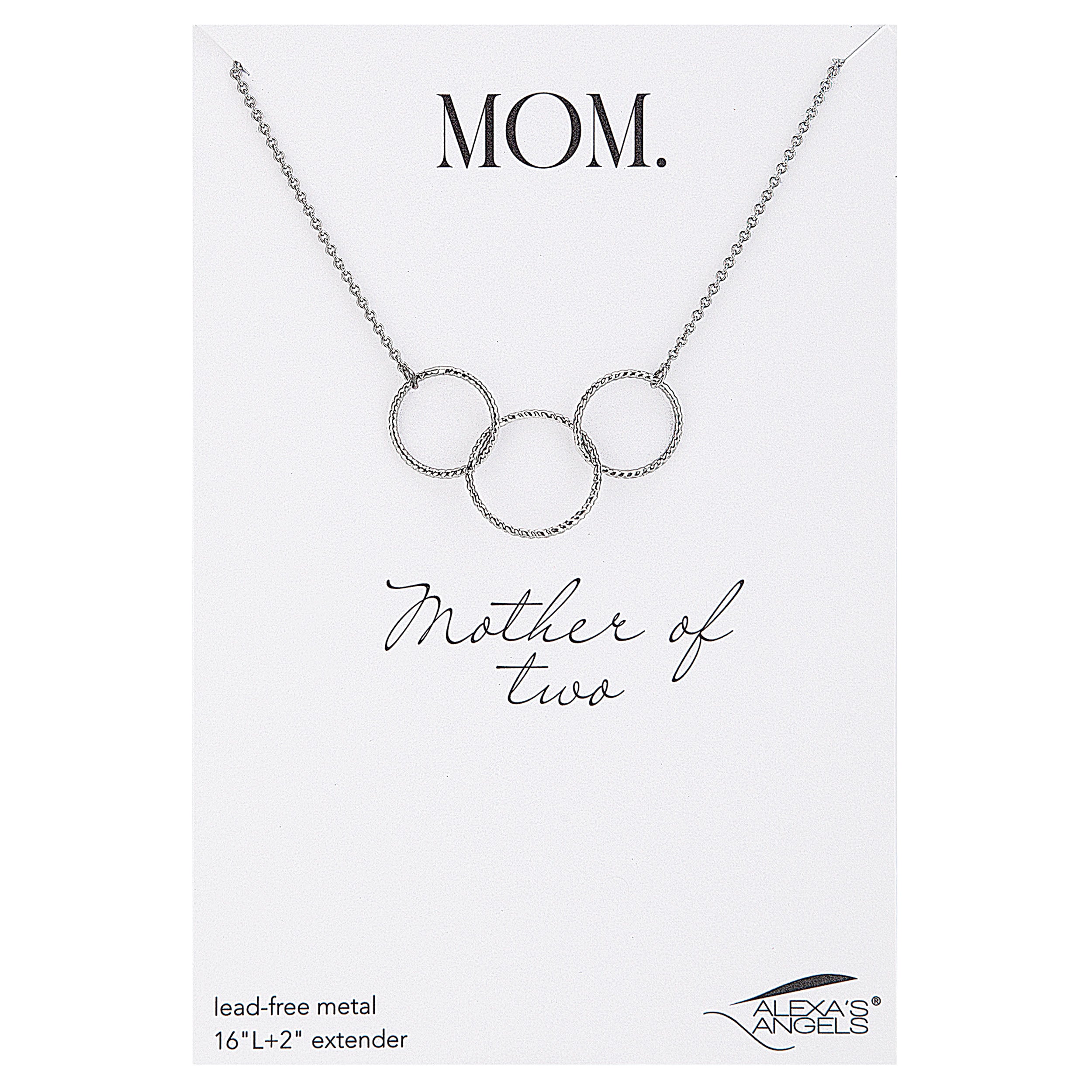 Alexa's Angels Circles of Love Mom Silver Necklace