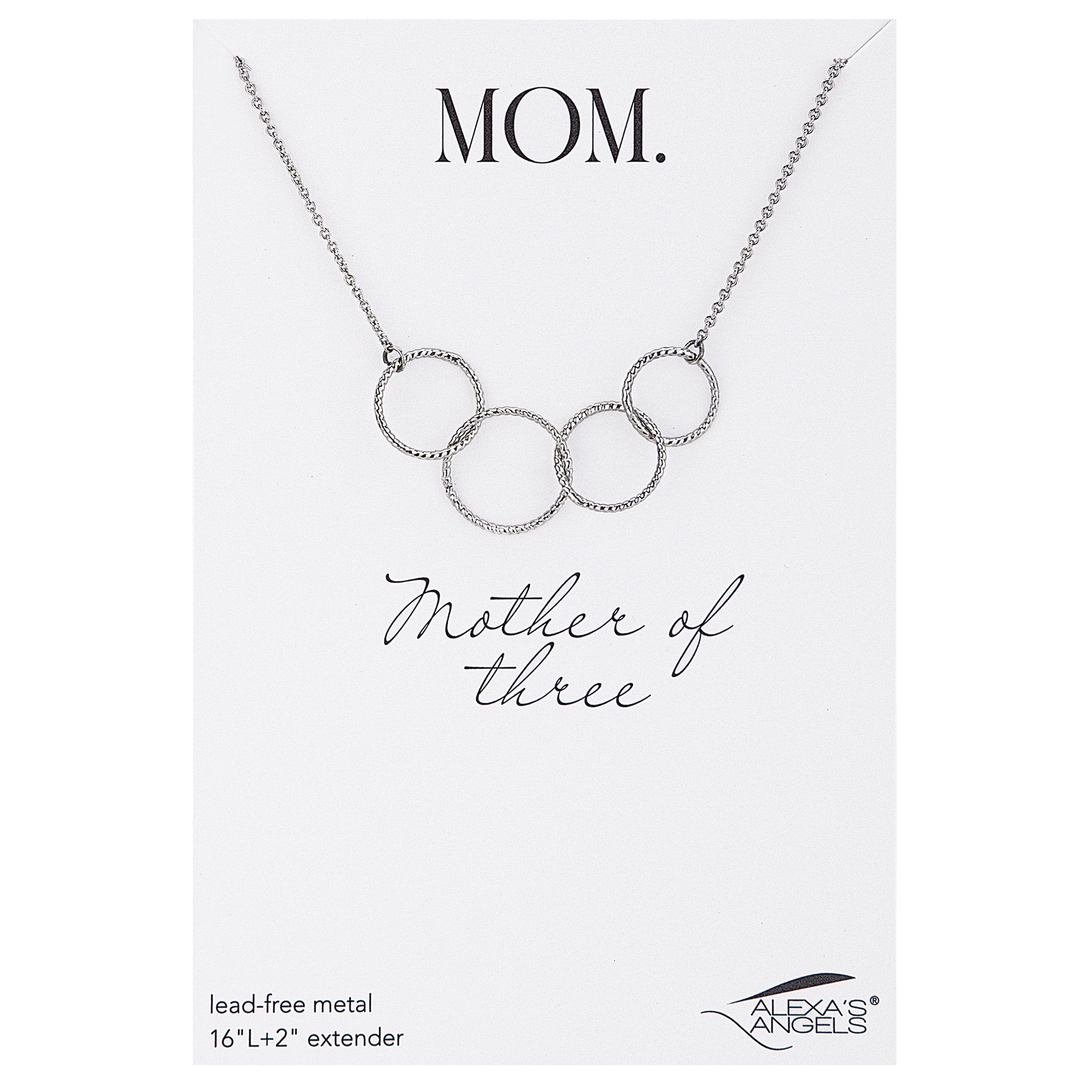 Alexa's Angels Circles of Love Mom Silver Necklace