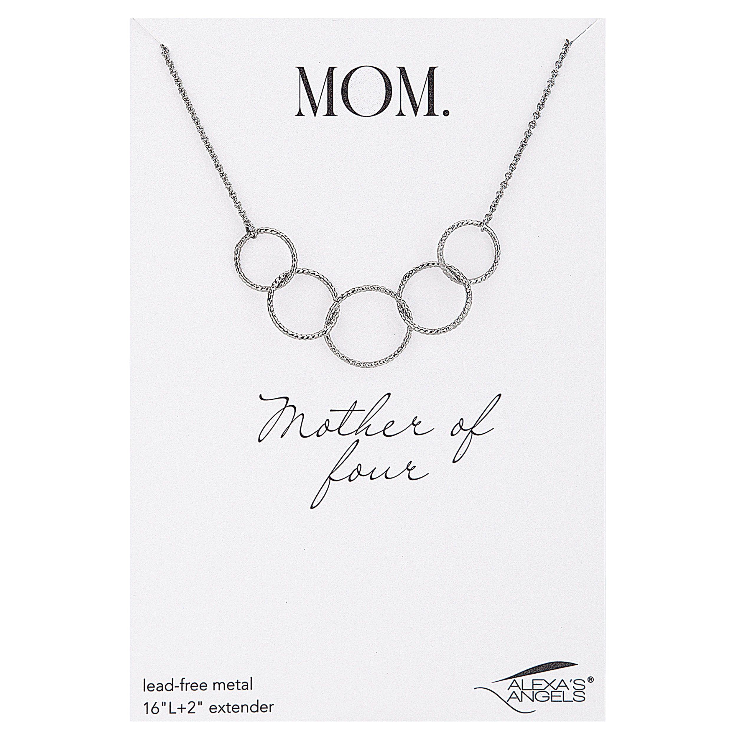 Alexa's Angels Circles of Love Mom Silver Necklace