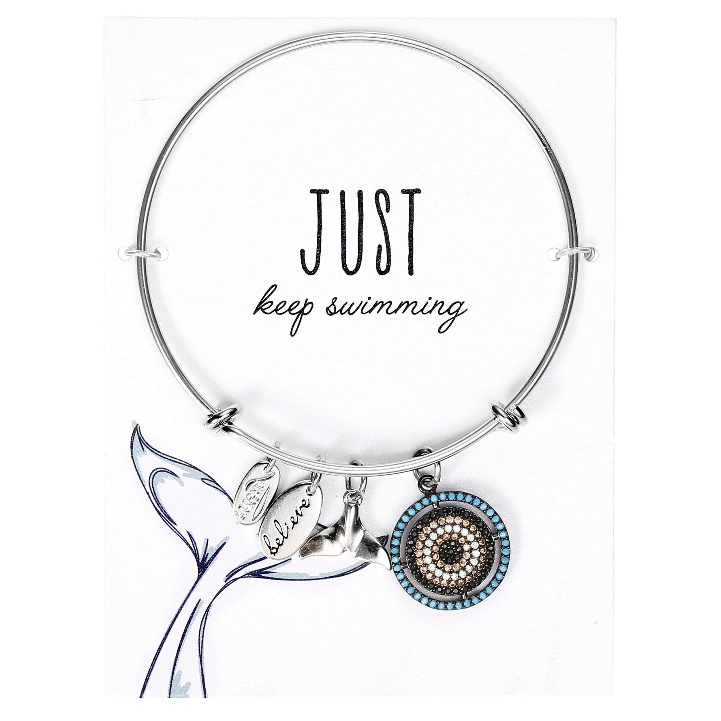 Alexa's Angels Coastal Charm Bracelet – "Just Keep Swimming"